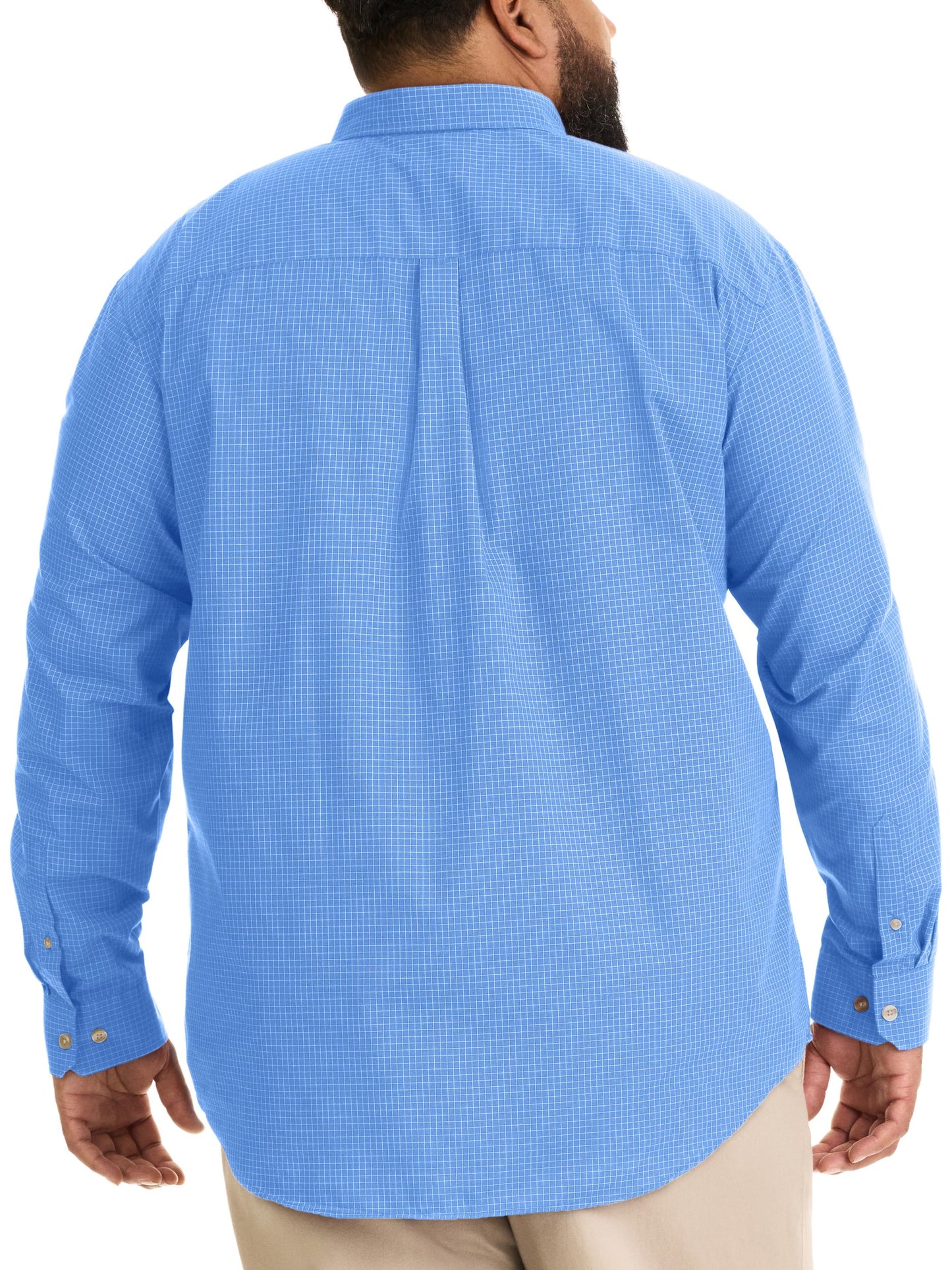 Van Heusen Big and Tall Wrinkle Free Long Sleeve Button Down Shirt Riviera Blue