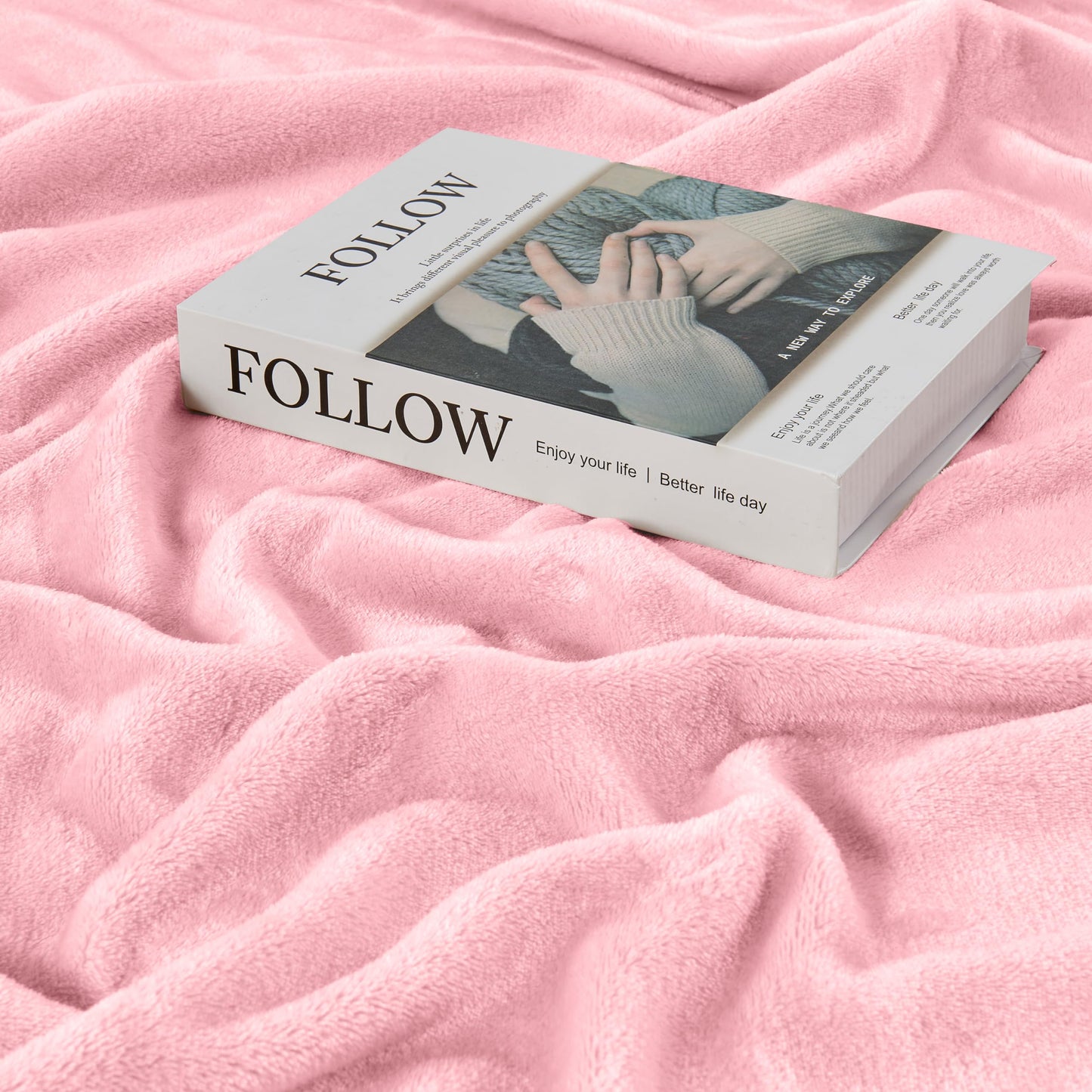 Edenleaf Big Oversized Soft Fleece Blanket, Huge California King Blanket for Whole Family, Bed, Sofa, Couch, Travel and Camping 120x120 Pink