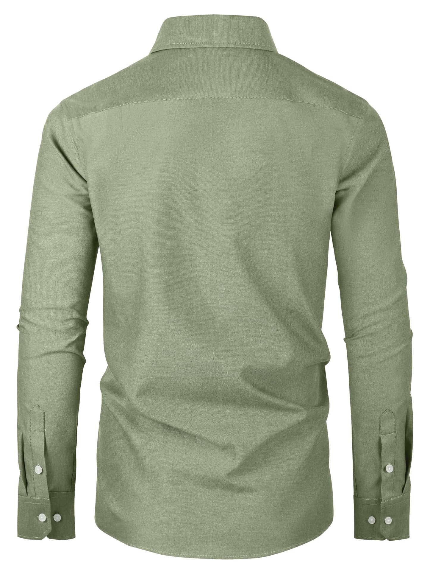 GIANZEN Olive Green Button Up Shirt Men Shirts for Mens Oxford Long Sleeve Big and Tall Dress Down Men's Cotton Formal Olive Green Size XL Tall