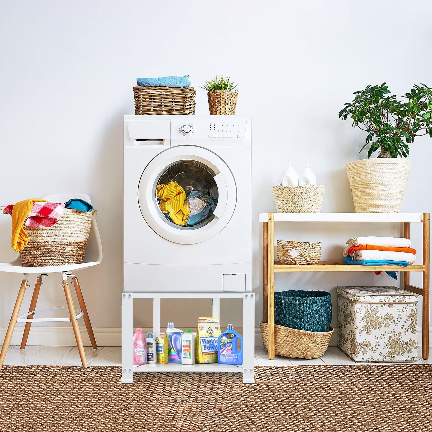 Royxen Laundry Pedestal 20" Height Universal Fit 700lbs Capacity, Washing Machine Base Stand Dryer Base Platform Heavy Duty, 28“ Wide (White)