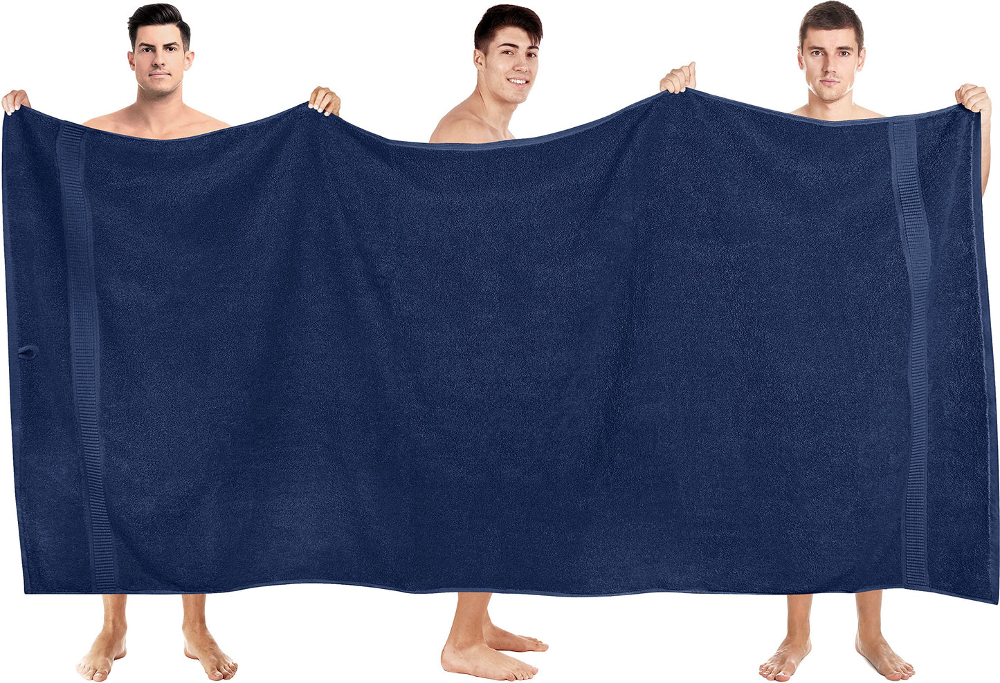 Utopia Towels Luxurious Jumbo Bath Sheet 2 Piece, 600 GSM, 35 by 70 Inches, 100% Ring Spun Cotton, Highly Absorbent and Quick Dry Extra Large Bath Towel, Super Soft Towel, Navy