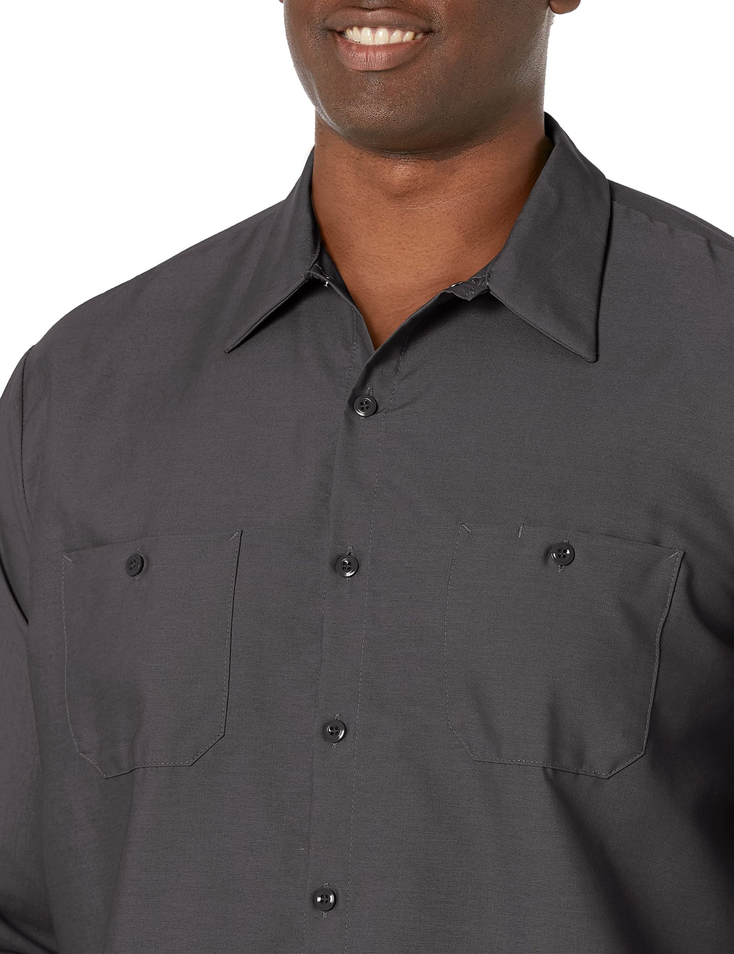 Red Kap Men's Size Industrial Work Shirt, Regular Fit, Long Sleeve, Charcoal, 3X-Large/Tall
