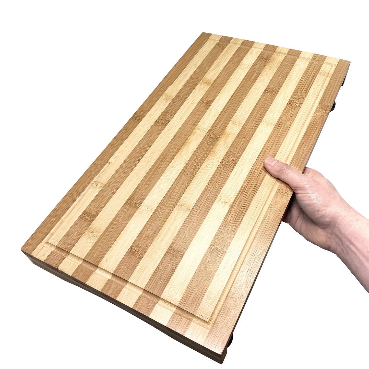 Bamboo Cutting Board with Adjustable Legs - Butcher Block with Juice Grooves