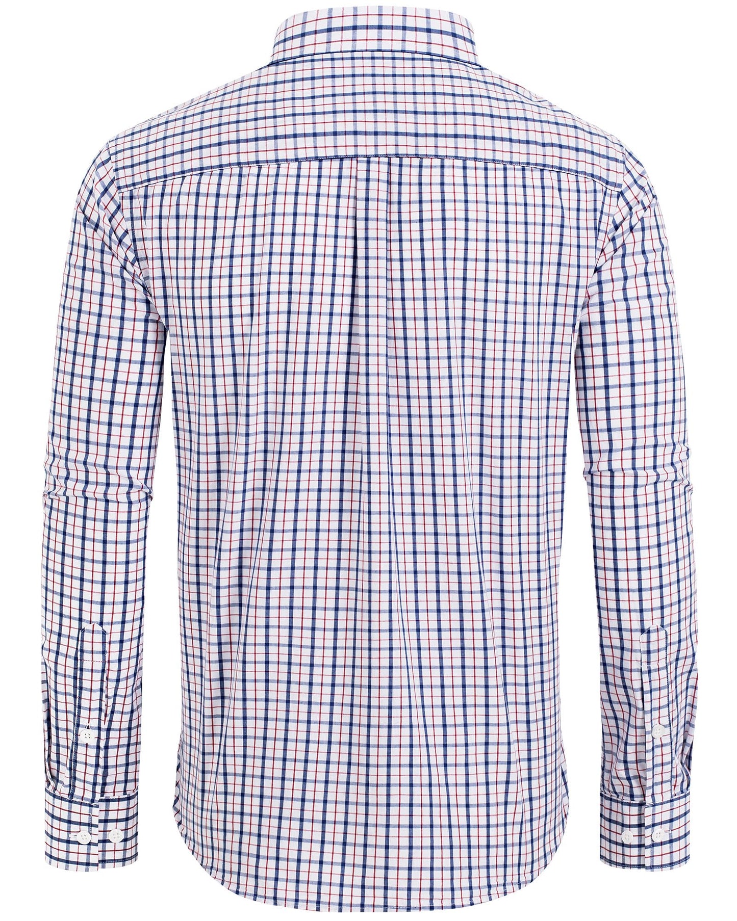 Alimens & Gentle Men's Plaid Button Down Shirts Cotton Long Sleeve Dress Shirts Regular Fit Gingham Shirts