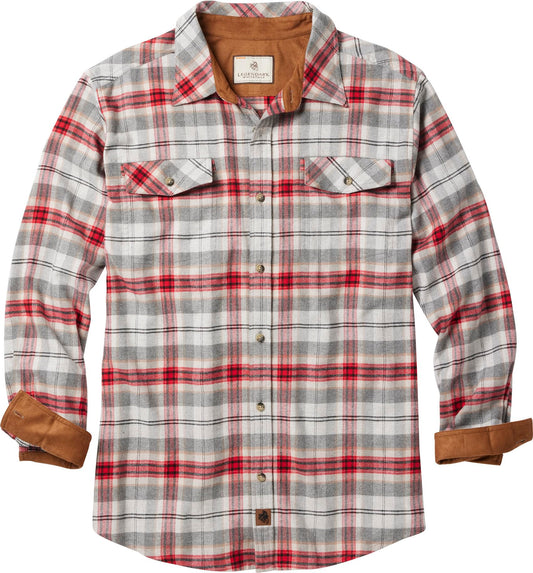 Legendary Whitetails Men's Big & Tall Flannel Shirt Long Sleeve Button Down Relaxed Fit, Gray Barnside Plaid