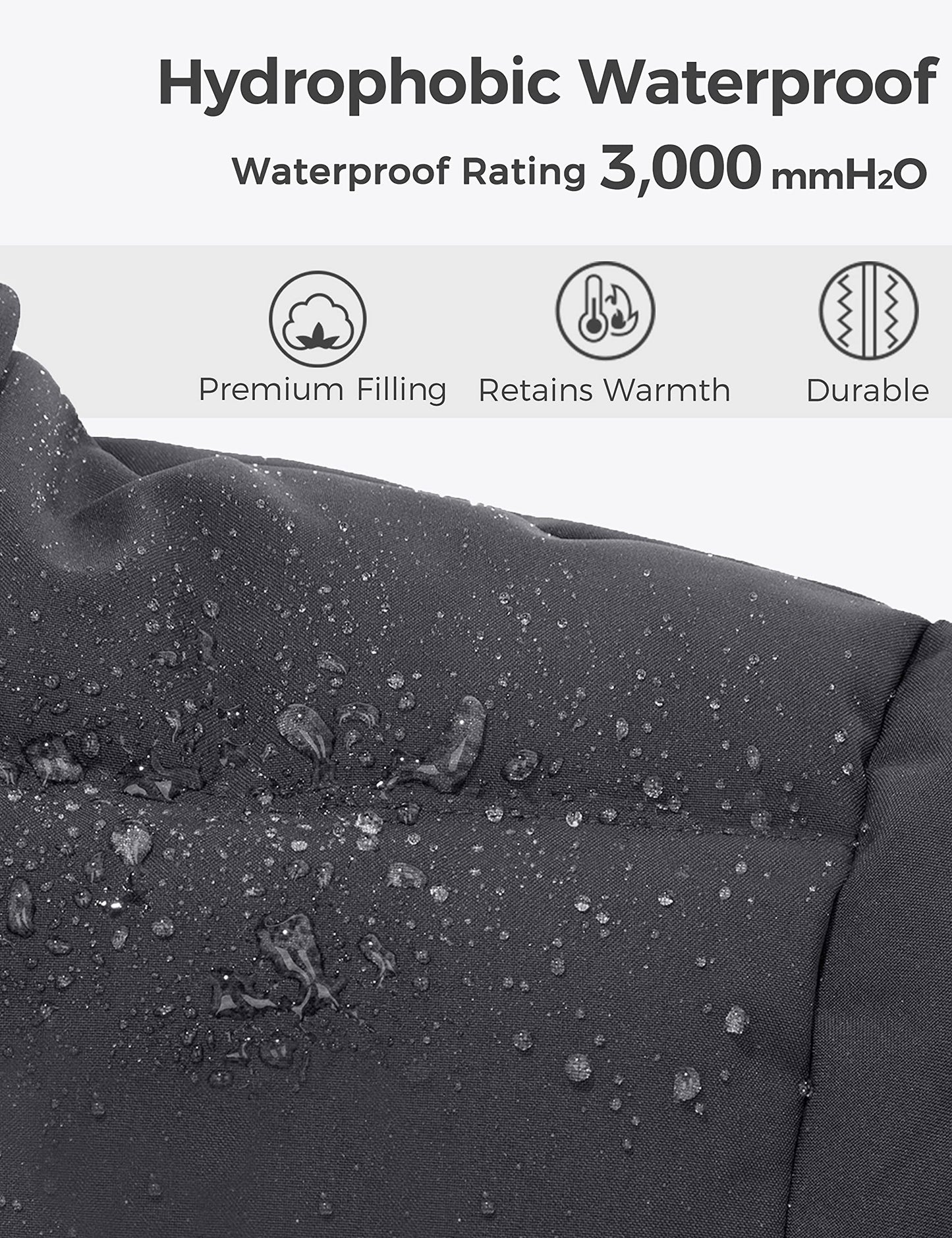 wantdo Men's Big and Tall Winter Jackets Waterproof Windproof Bubble Coat Dark Grey X-Large Tall