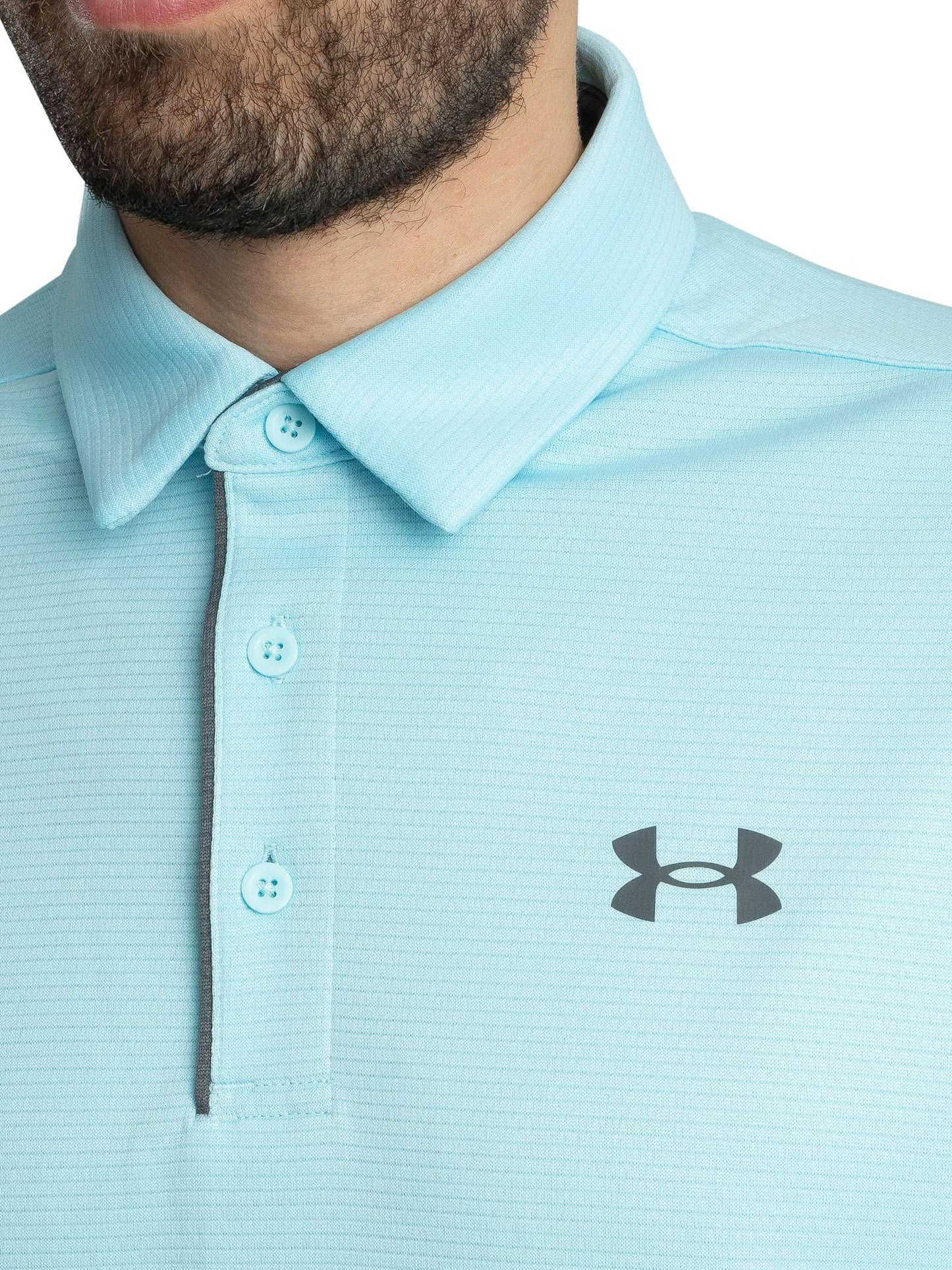 Under Armour Men's Tech Golf Polo, (494) Stream / / Pitch Gray, Large Tall