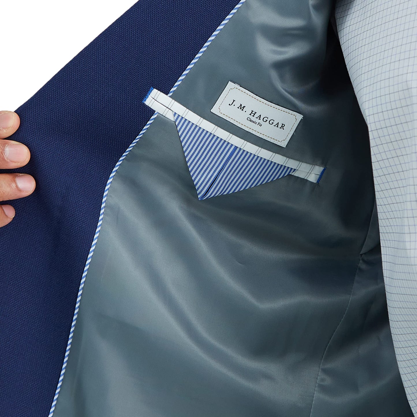 J.M. Haggar Men's Suit Jacket, Blue Weave Print, 48 Tall