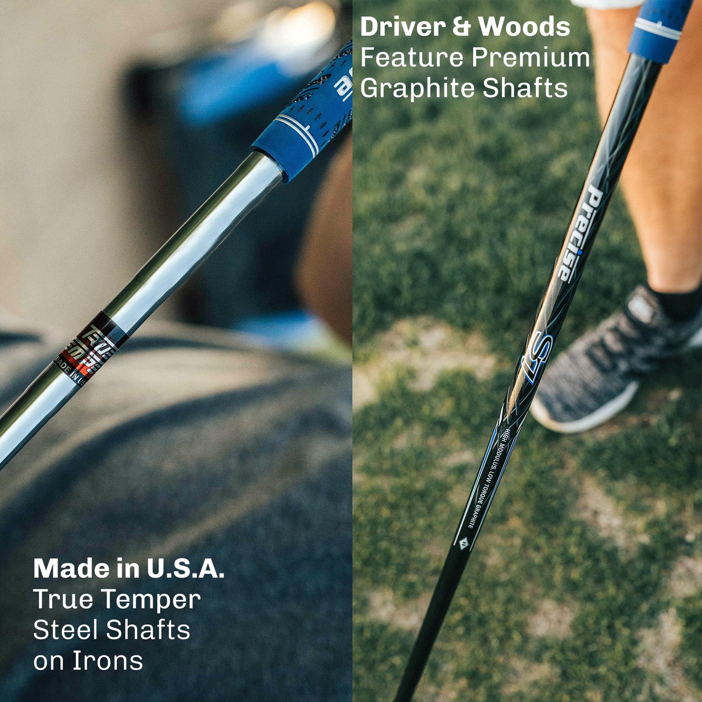 Precise S7 Men's Complete Right Handed Golf Club Set | Complete Regular & Tall Mens Golf Clubs Set | with 4 HC's, Lightweight Shafts & Spacious Stand Bag w/Storage Pockets & Dual Straps for Carrying