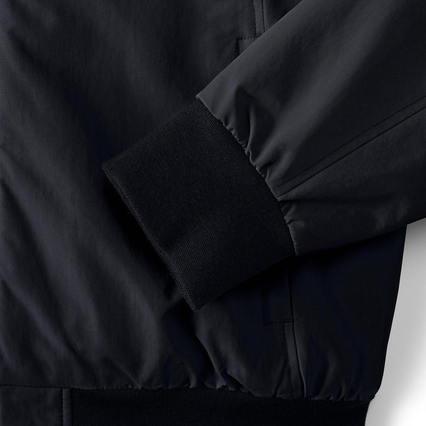 Lands' End Mens Squall Classic Bomber Jacket Black Tall X-Large