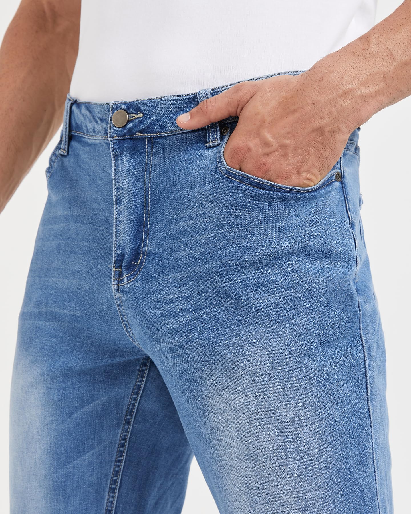 Zylioo 36,34 Inseam Tall Jeans for Men, Extra Long Slim Fit Stretch Denim, Tall Size Pants with 5 Pockets