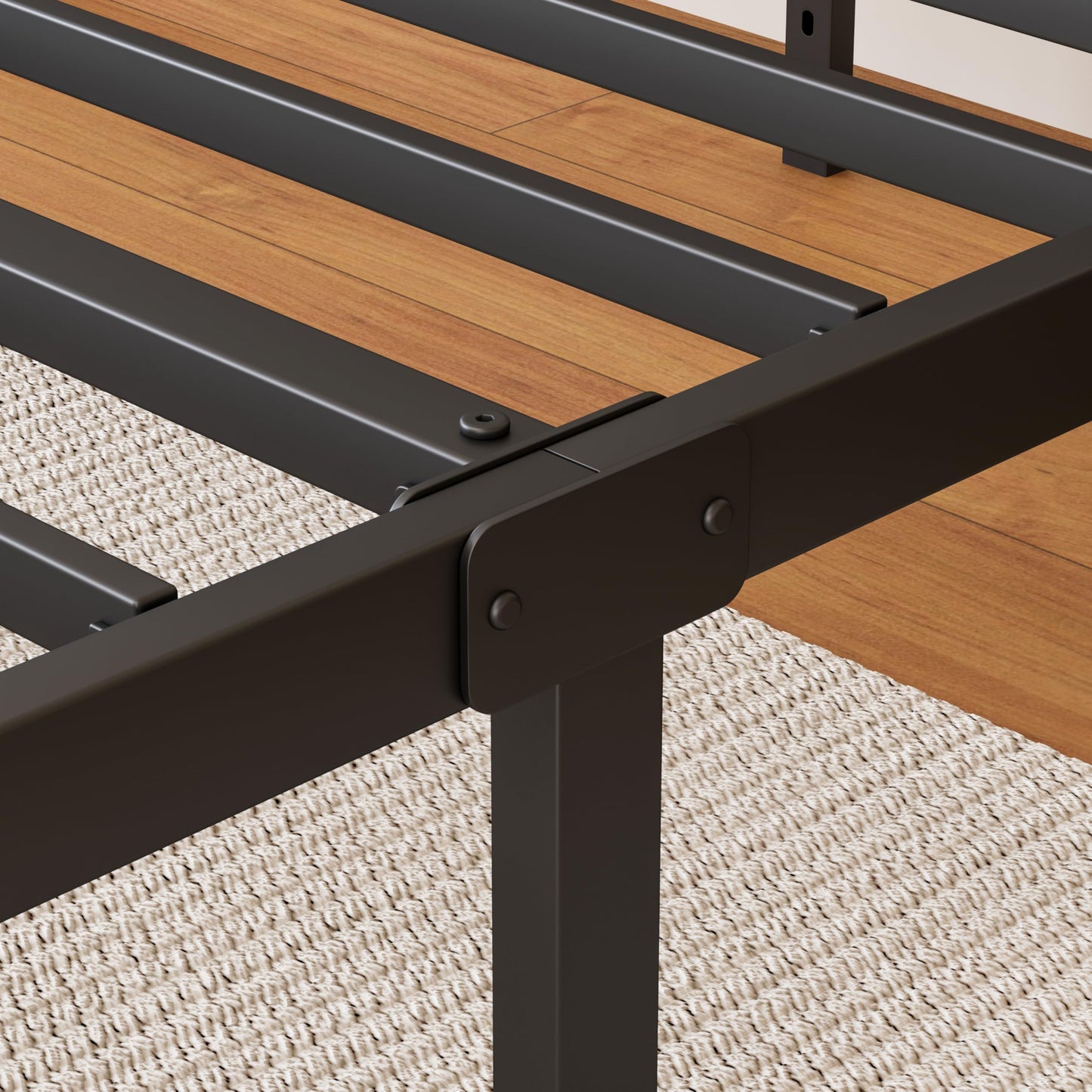 ZIYOO 14Inch California King Bed Frame with Headboard/Footboard, Sturdy Metal Platform Design, Large Storage Space, No Box Spring Needed, Quiet Noise Free, Easy Assembly