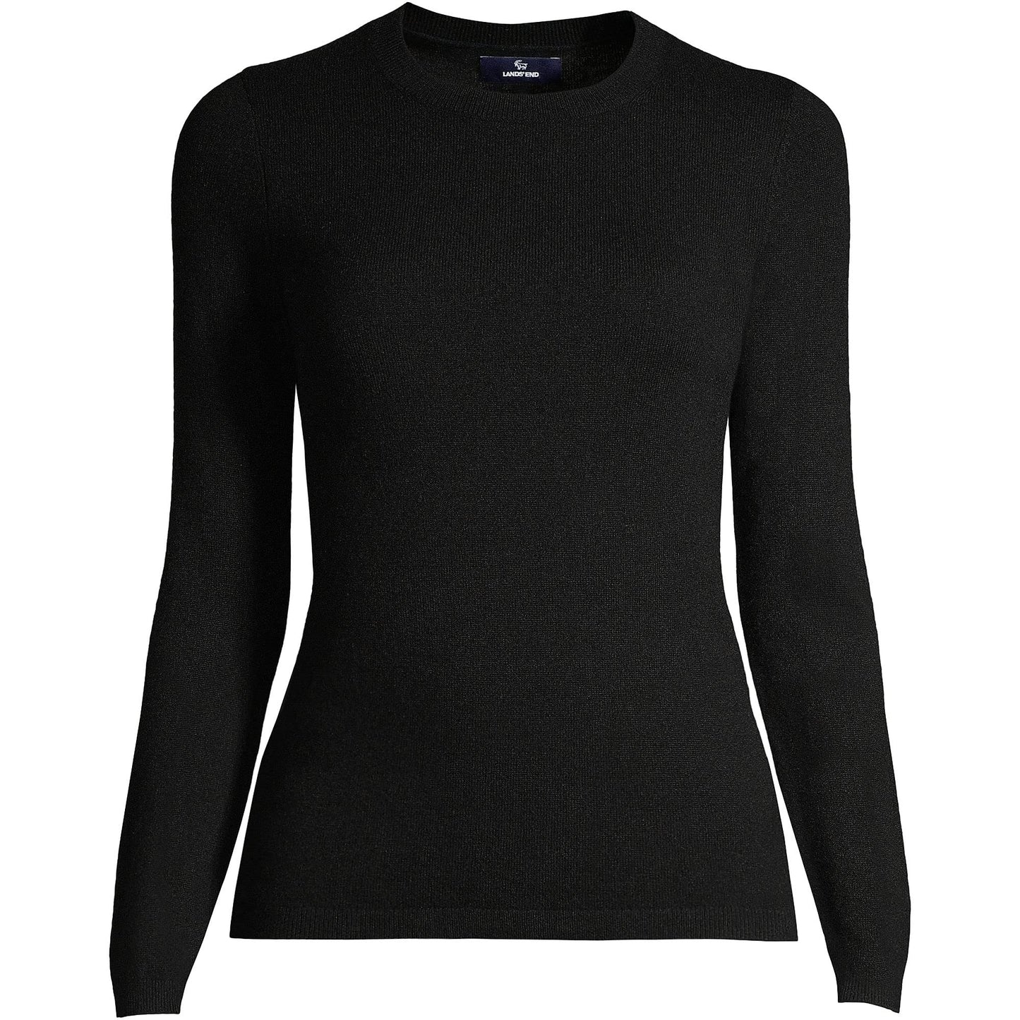 Lands' End Womens Cashmere Sweater Black Tall Small