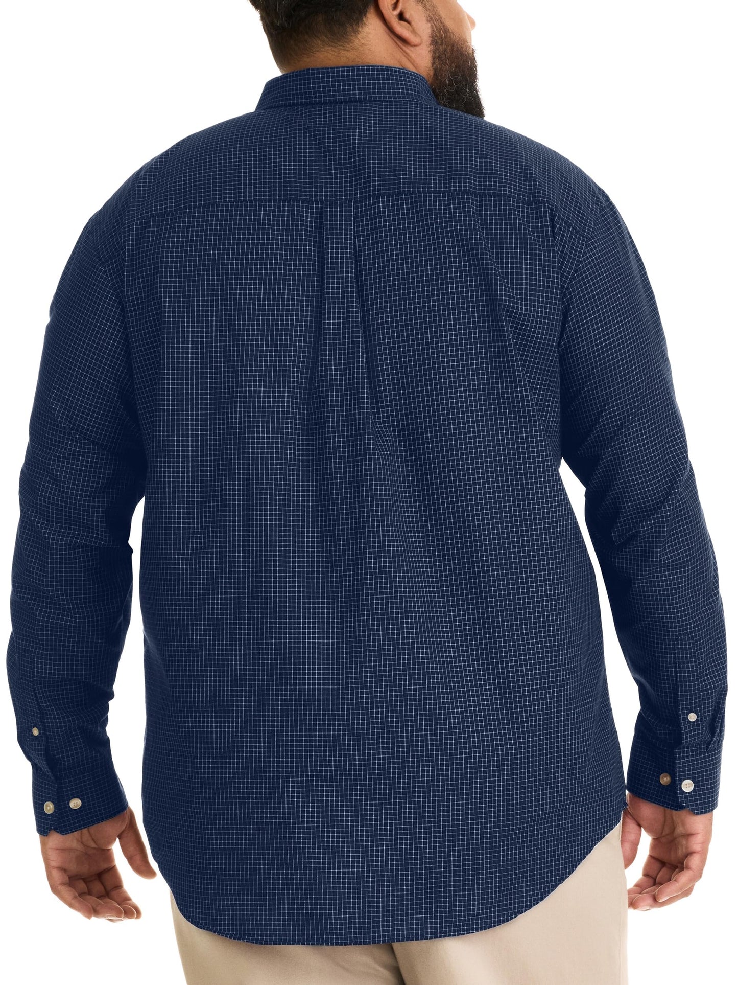 Van Heusen Men's Size Big Wrinkle Free Long Sleeve Button Down Shirt, Carbon Blue, 4X-Large Tall