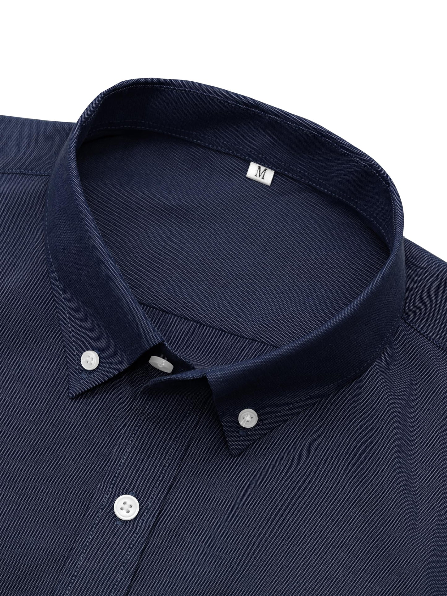 GIANZEN Navy Blue Shirt for Men Mens Dress Long Sleeve Shirts Men's Button Down Big and Tall Business Casual Collar Up Oxford Navy Blue Size L Tall