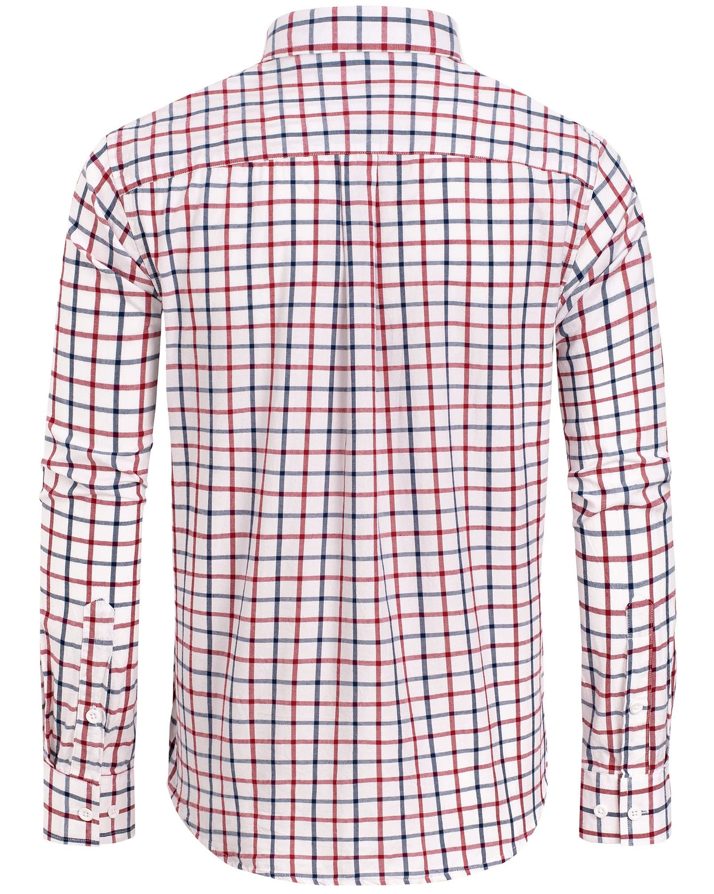 Alimens & Gentle Men's Plaid Button Down Shirts Cotton Long Sleeve Dress Shirts Regular Fit Gingham Shirts