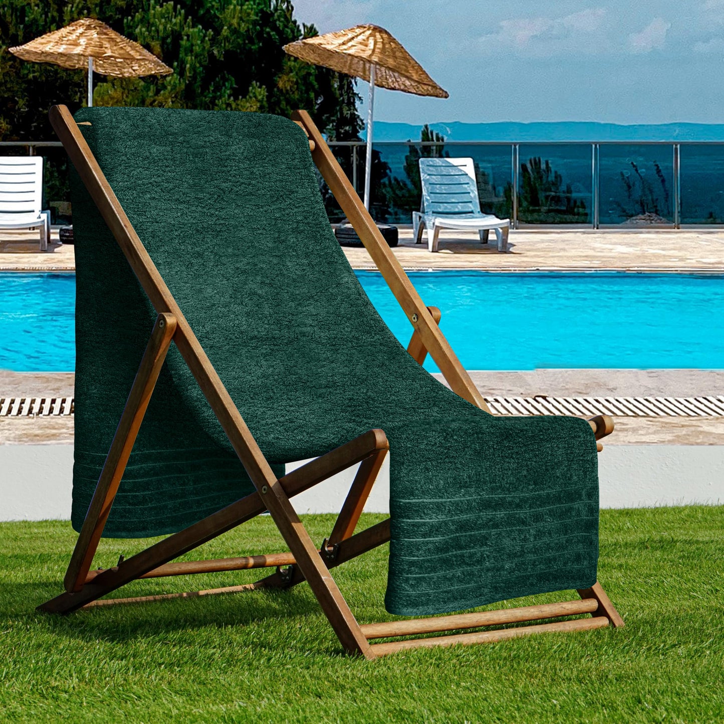 Tens Towels Pack of 1 Jumbo Bath Sheet 40 x 80 Inches, Extra Large & Light Weight, Quicker to Dry, 100% Cotton, Super Soft & Absorbent, Perfect to Wrap Yourself in, Hunter Green