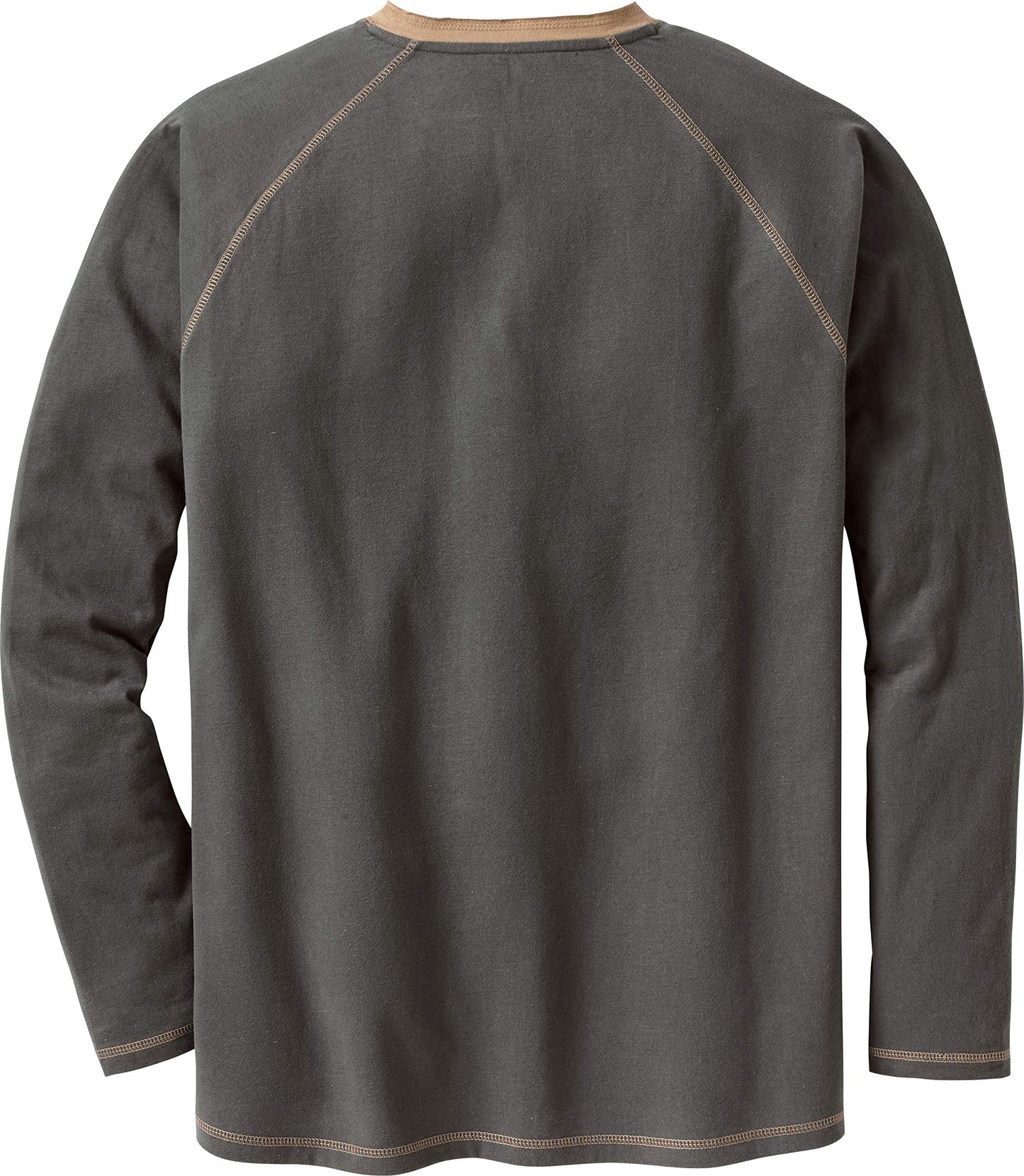 Legendary Whitetails Men's Long Sleeve Henley Shirt Button Up Casual Fit 100% Cotton, Charcoal, X-Large Tall