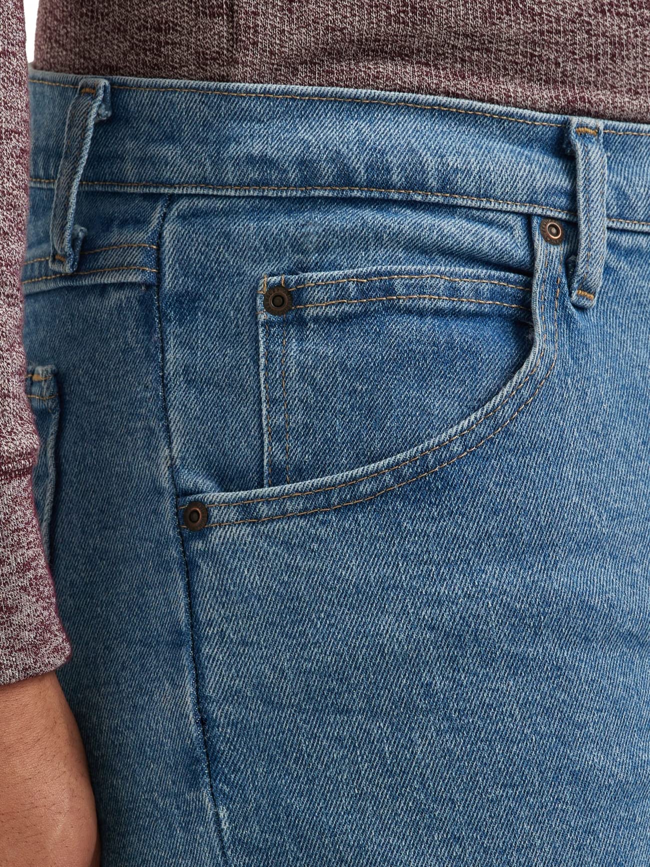 Classic 5-Pocket Regular Fit Flex Jean, Light Stonewash Flex, 34W X 36L