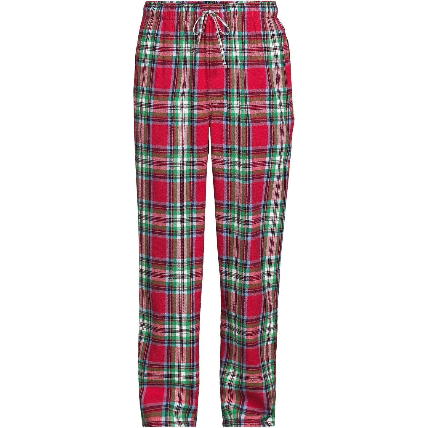 Lands' End Mens Flannel Pajama Pants Heritage Red Plaid Tall Medium