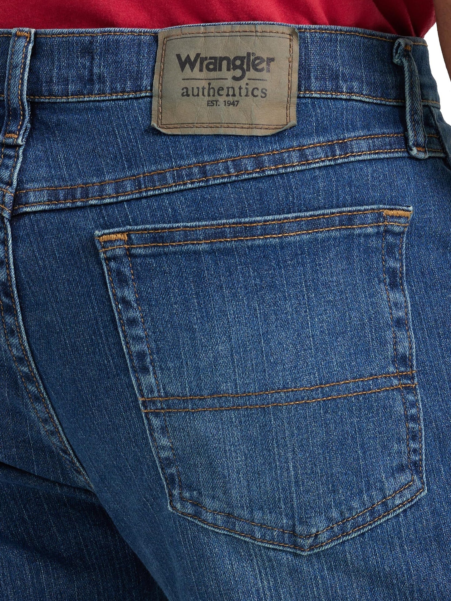 Wrangler Authentics Men's Classic 5-Pocket Regular Fit Jean, Blue Ocean Flex, 38W x 36L
