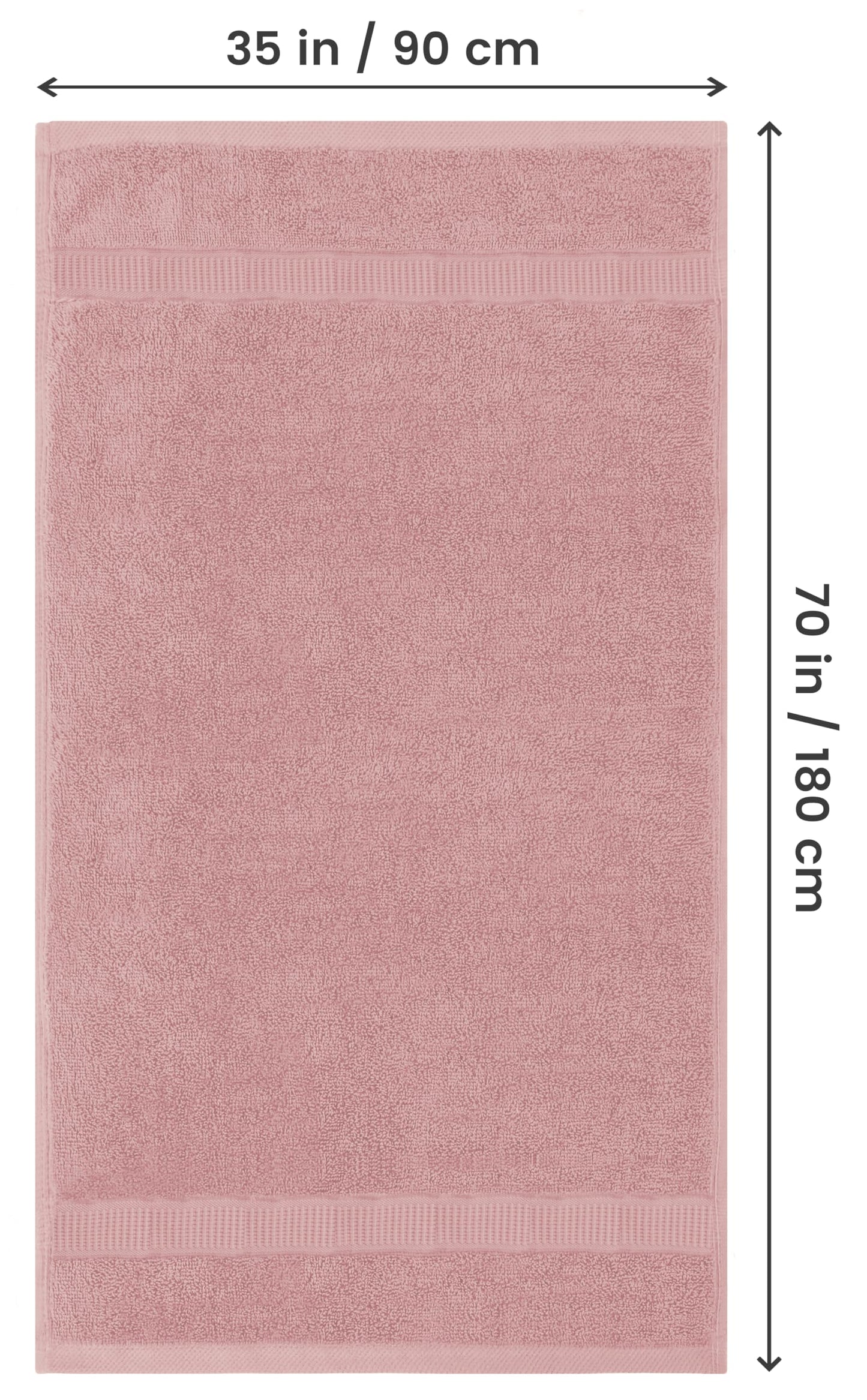 Utopia Towels Luxurious Jumbo Bath Sheet 2 Piece, 600 GSM, 35 by 70 Inches, 100% Ring Spun Cotton, Highly Absorbent and Quick Dry Extra Large Bath Towel, Super Soft Towel, Dusty Pink