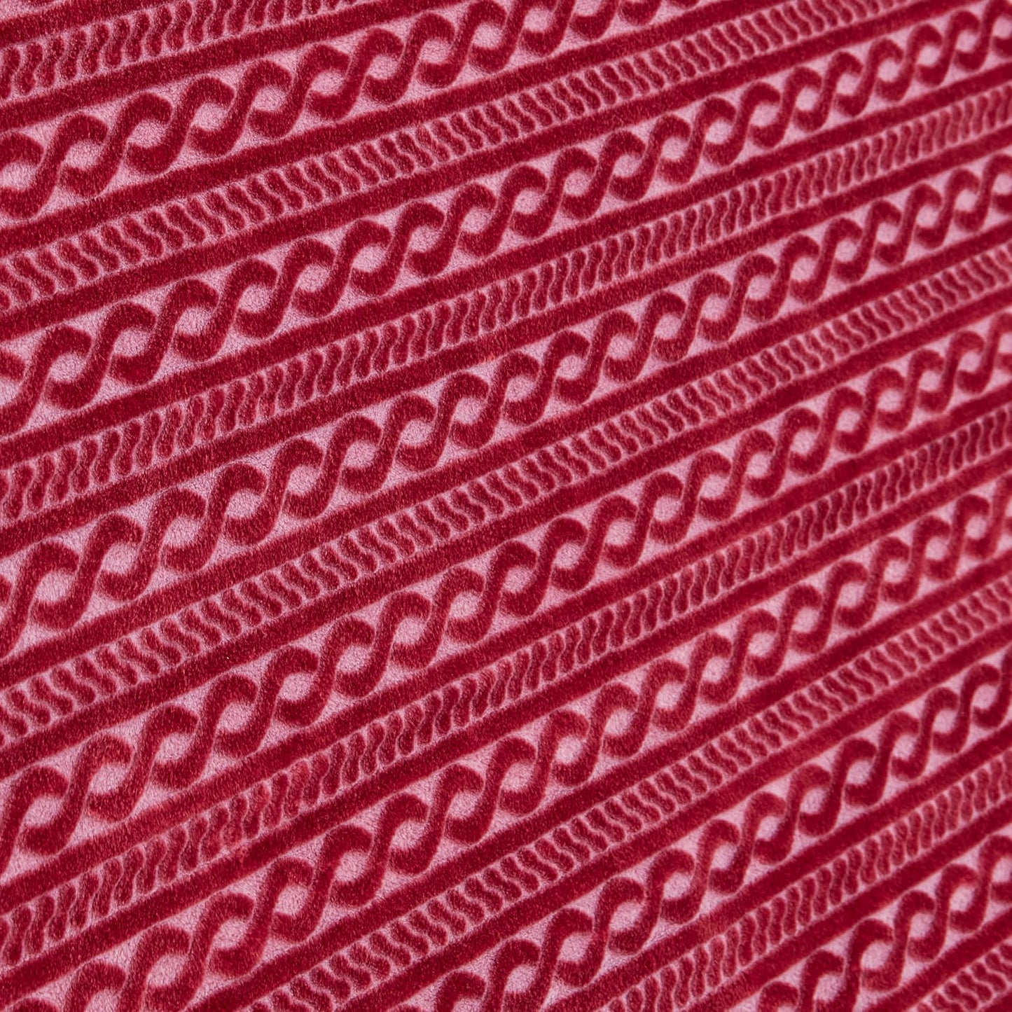 Serenhom Extra Large Soft Cozy 120x120 Inches Seamless Oversized King Fleece Blanket - Huge 3D Jacquard Decorative 10'x10' California King Blanket for Bed, Sofa, Couch, Travel, Red Chain