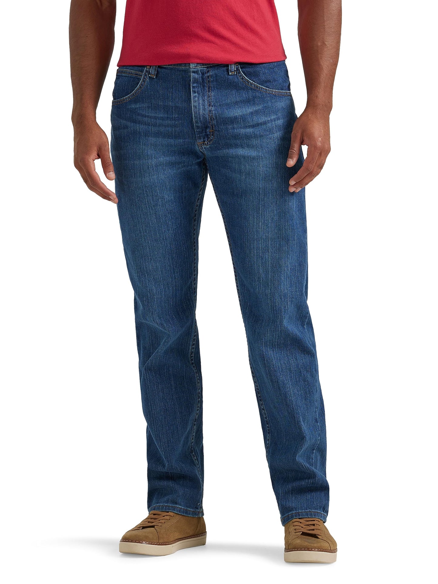 Wrangler Authentics Men's Classic 5-Pocket Regular Fit Jean, Blue Ocean Flex, 38W x 36L