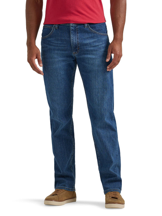 Wrangler Authentics Men's Classic 5-Pocket Regular Fit Jean, Blue Ocean Flex, 38W x 36L