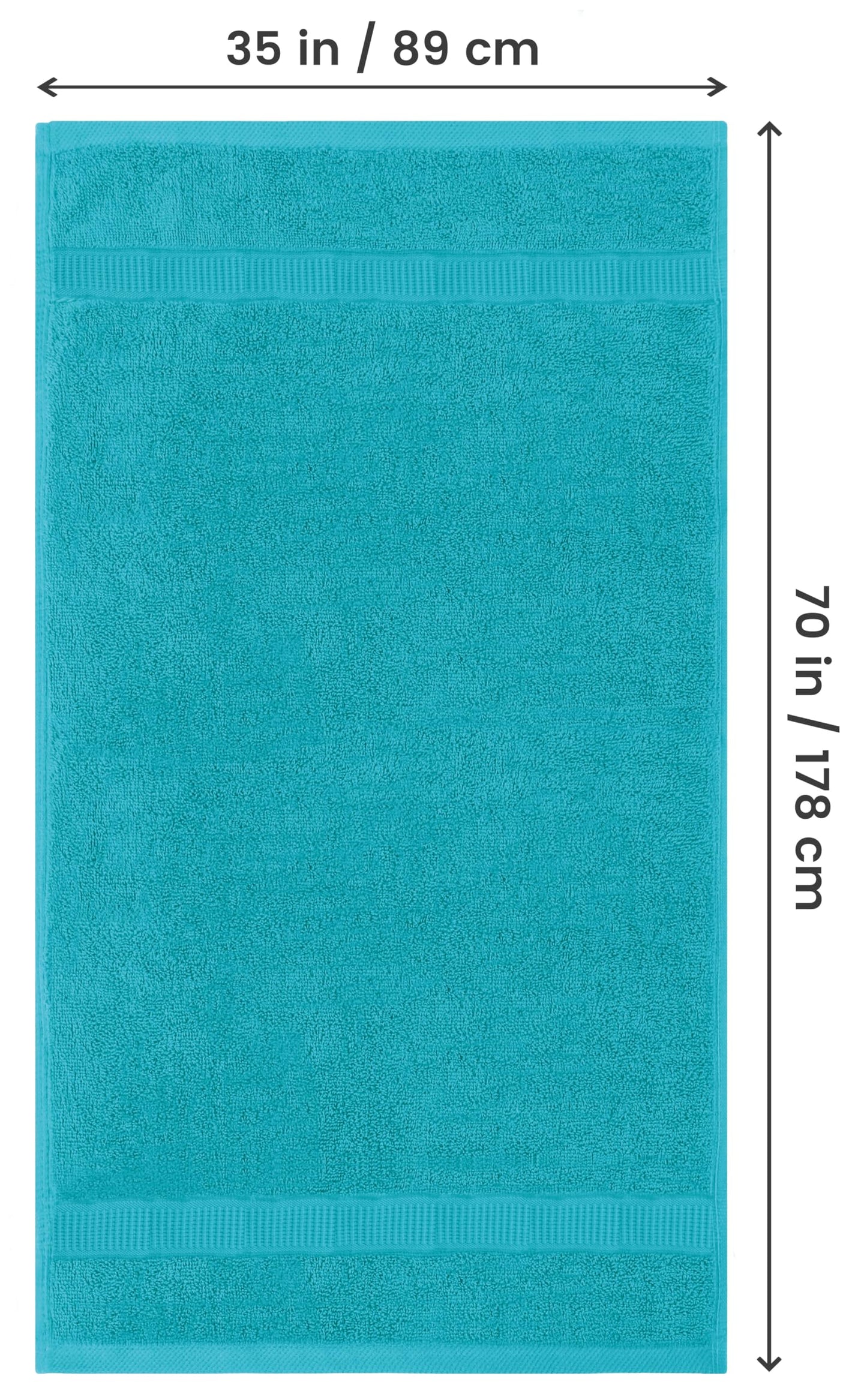 Utopia Towels Luxurious Jumbo Bath Sheet 2 Piece, 600 GSM, 35 by 70 Inches, 100% Ring Spun Cotton, Highly Absorbent and Quick Dry Extra Large Bath Towel, Super Soft Towel, Turquoise
