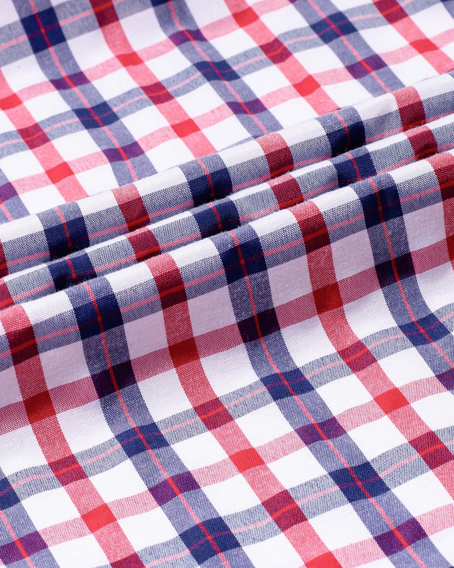 Alimens & Gentle Men's Long Sleeve Button Down Shirts Cotton Plaid Dress Shirts Regular Fit Casual Poplin Shirts Red