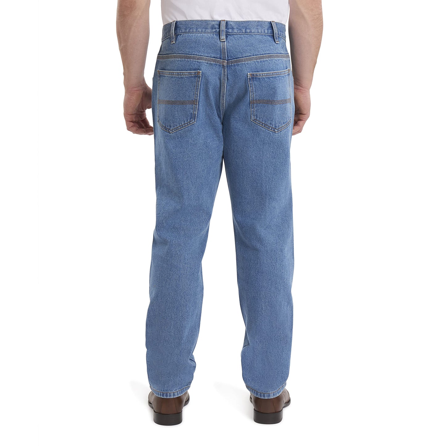 Rivets Supply & Company Men's Workwear Rugged Straight Fit, Medium Light Wash, 36W x 36L