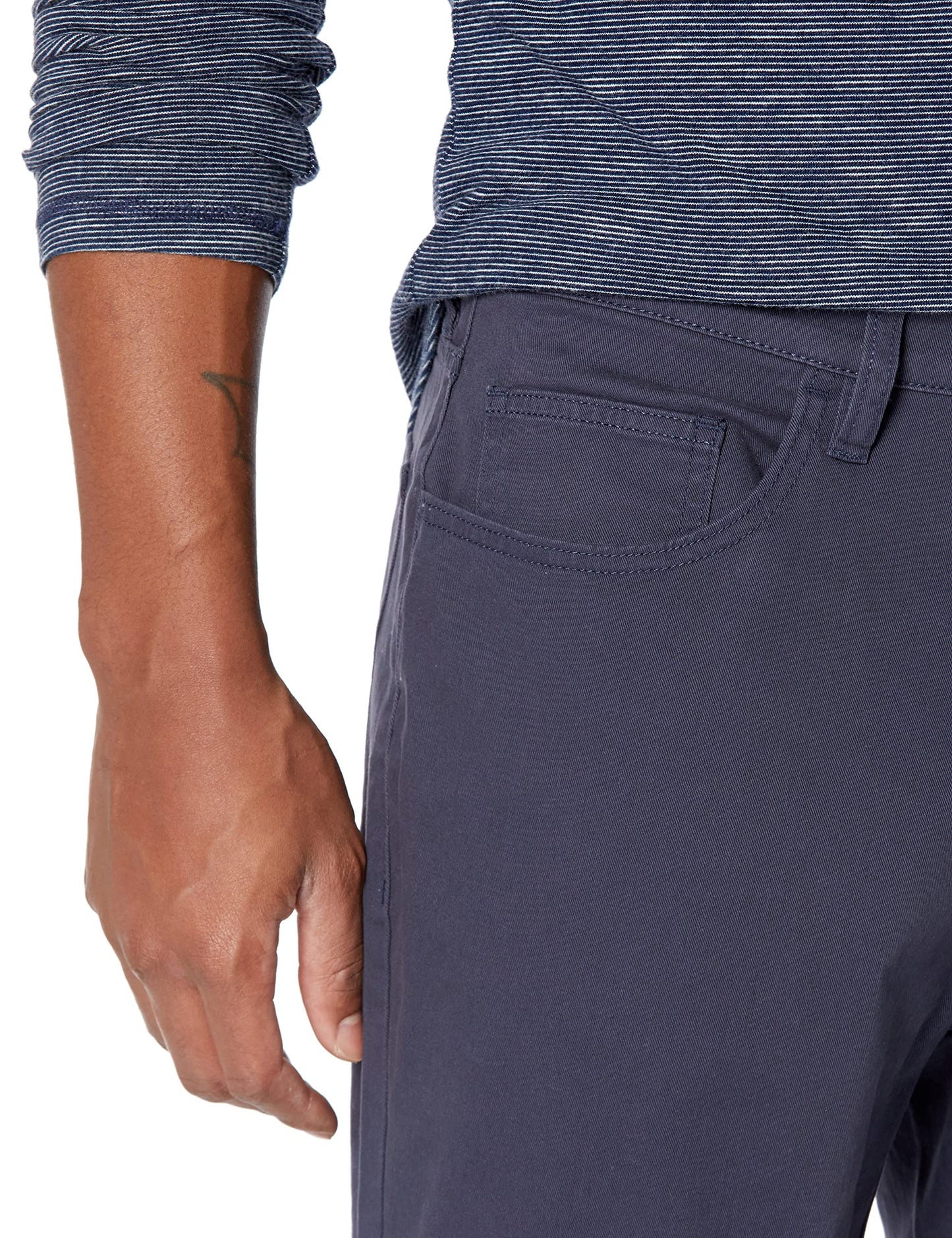 Amazon Essentials Men's Chinos, Athletic Fit, Work Pants, 5-Pocket, Comfort Stretch, Navy, 38W x 38L