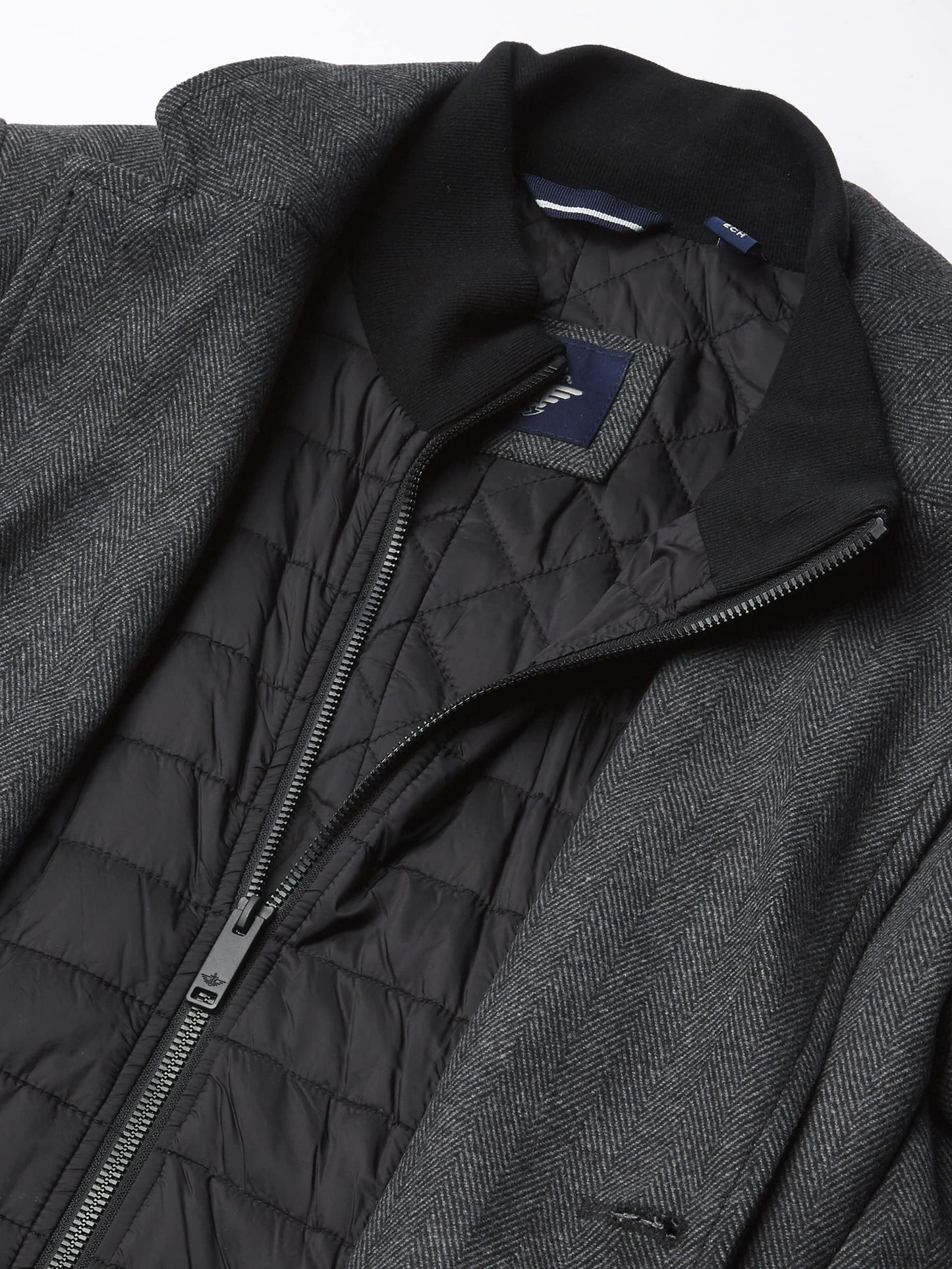 Dockers Men's Henry Wool Blend Top Coat (Regular and Big & Tall Sizes) , Charcoal Herringbone, X-Large Tall