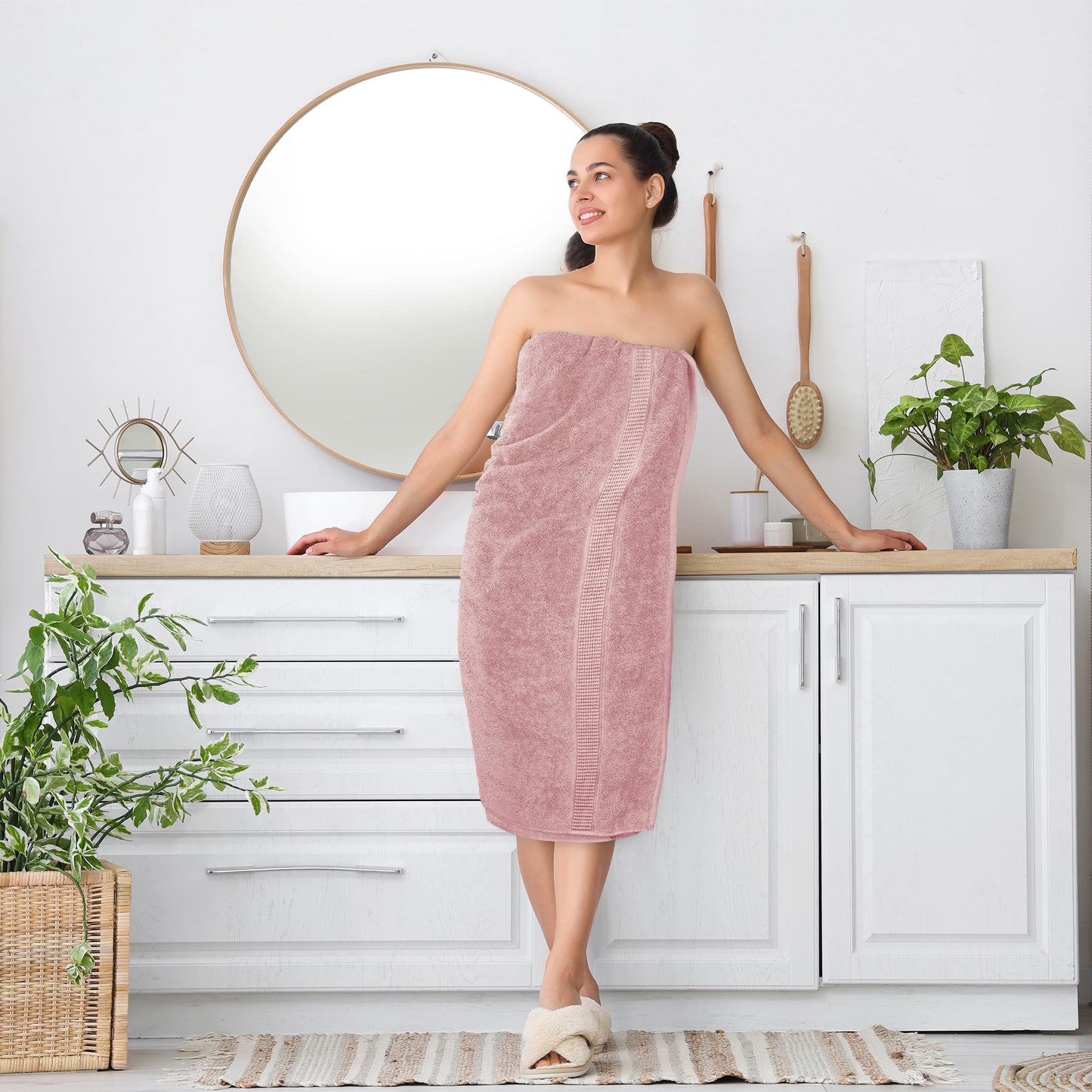 Utopia Towels Luxurious Jumbo Bath Sheet 2 Piece, 600 GSM, 35 by 70 Inches, 100% Ring Spun Cotton, Highly Absorbent and Quick Dry Extra Large Bath Towel, Super Soft Towel, Dusty Pink