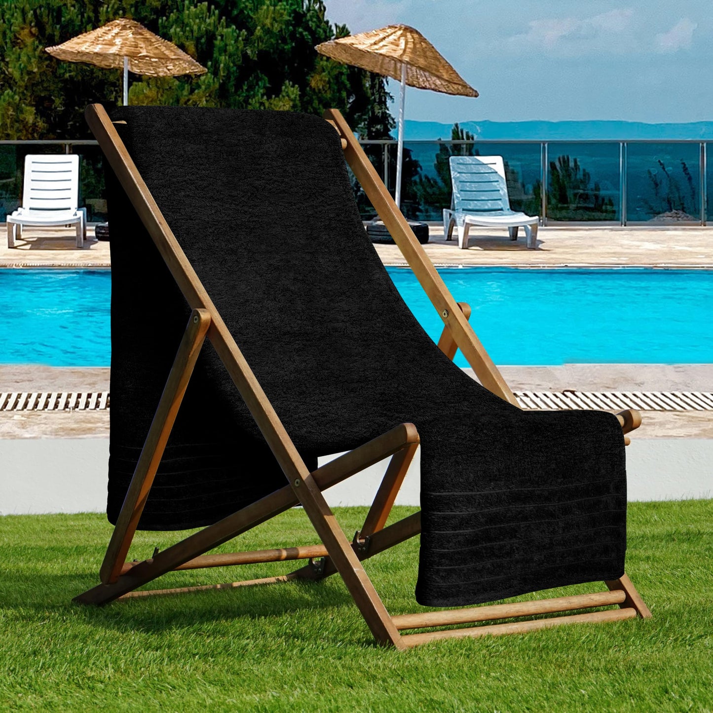 Tens Towels Pack of 1 Jumbo Bath Sheet 40 x 80 Inches, Extra Large & Light Weight, Quicker to Dry, 100% Cotton, Super Soft & Absorbent, Perfect to Wrap Yourself in, Black