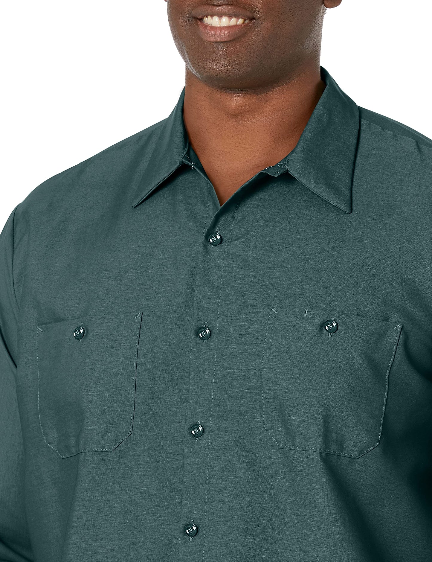 Red Kap Men's Size Industrial Work Shirt, Regular Fit, Long Sleeve, Spruce Green, Medium/Tall