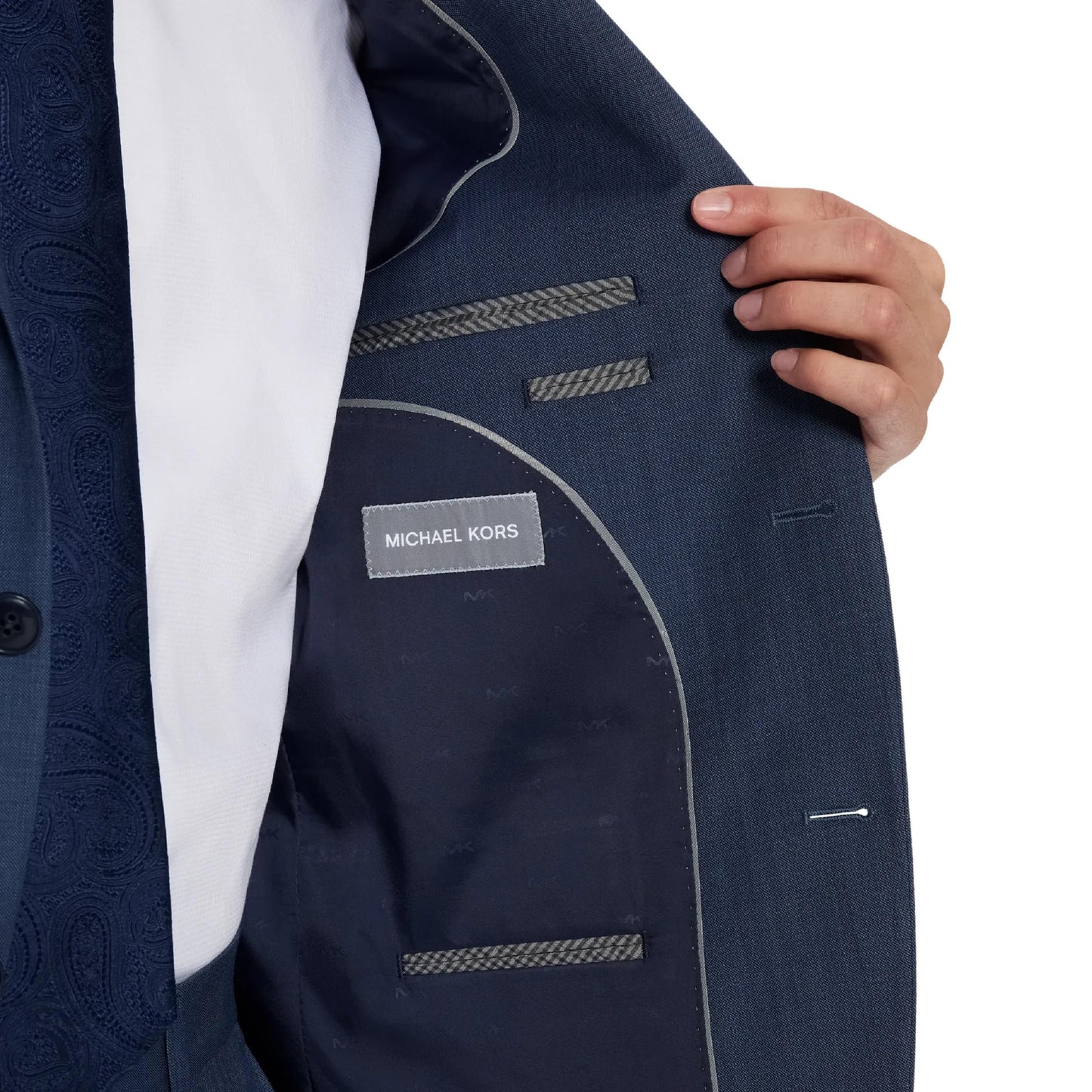 Michael Kors Light Blue Sharkskin Classic Sport Coats|Light Blue,42XL