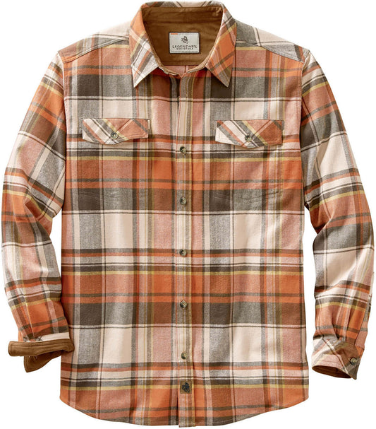 Legendary Whitetails Men's Big Flannel Shirt Long Sleeve Button Down Relaxed Fit, Dark Horizon Plaid, 4X-Large Tall