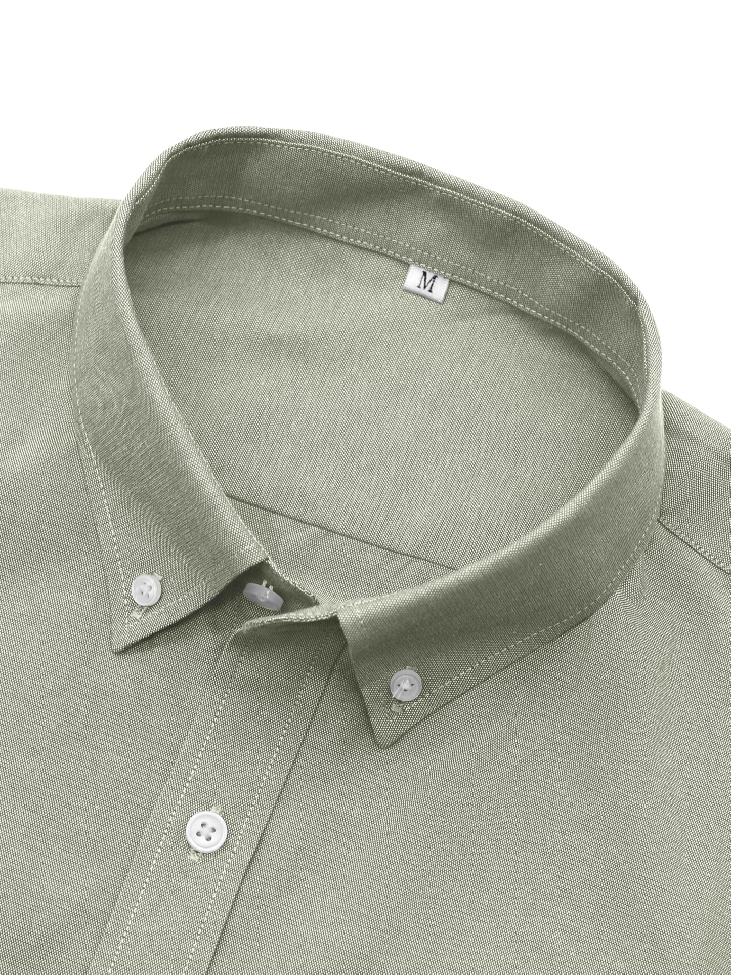 GIANZEN sage Green Dress Shirt Button Down Men Long Sleeve Oxford Shirts for Mens Men's up Big and Tall Business Casual Sage Green Size XL Tall