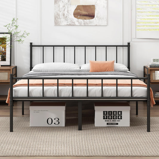 DIIYIV California King Bed Frame-Classic Metal Platform Bed Frame,Mattress Foundation with Steel Slat Support,Under Foundation Storage,No Box Spring Needed, Easy Assembly,California King Size