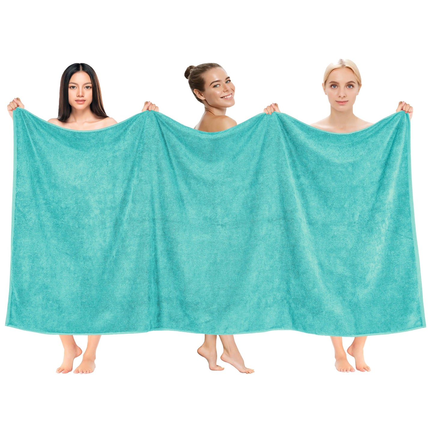 Cotton Paradise 100% Cotton 40x80 Oversized Bath Sheet, Extra Large Turkish Bath Towels for Bathroom, Turquoise Bathsheet
