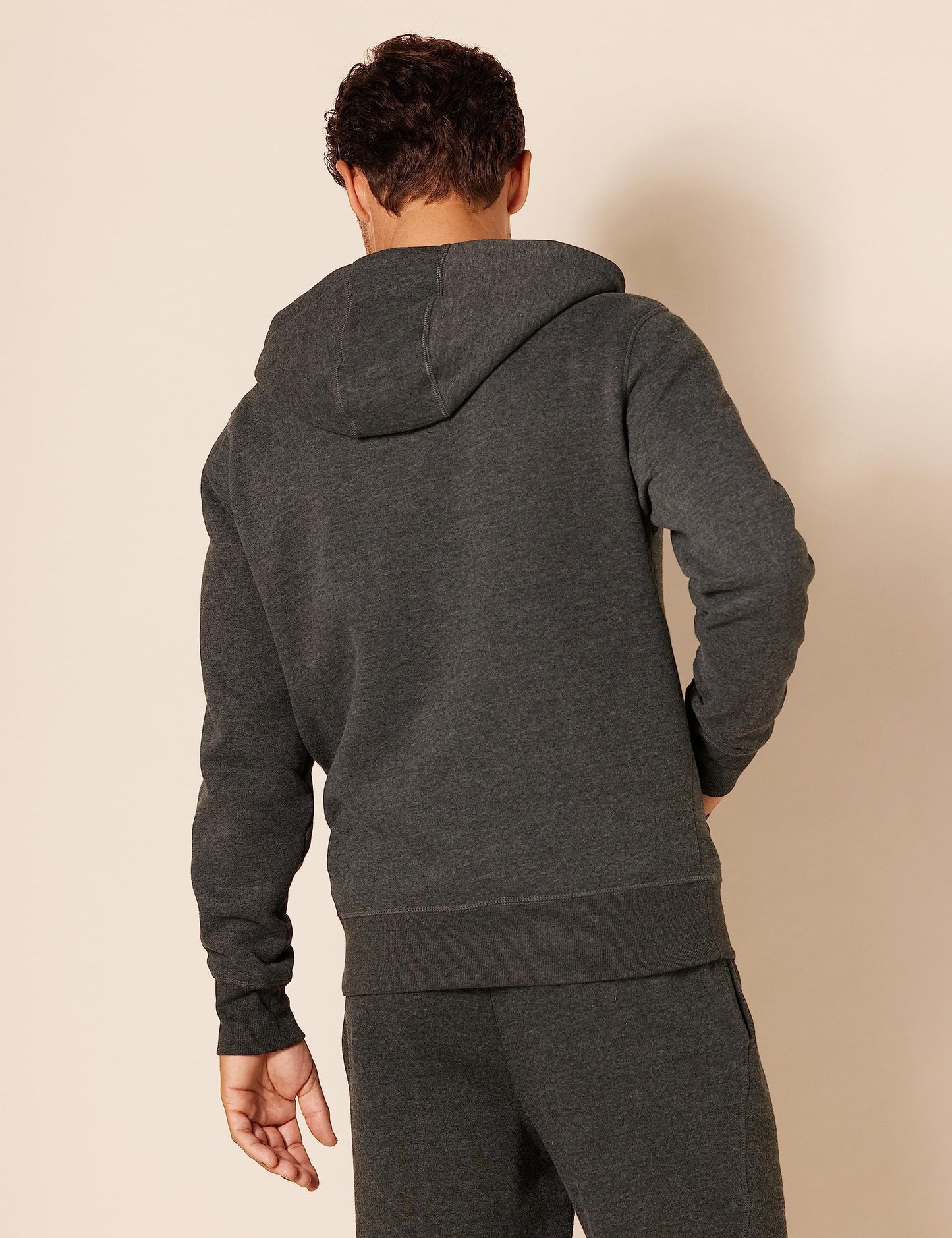 Amazon Essentials Men's Full-Zip Fleece Hoodie (Available in Big & Tall), Charcoal Heather, 3X-Large Tall