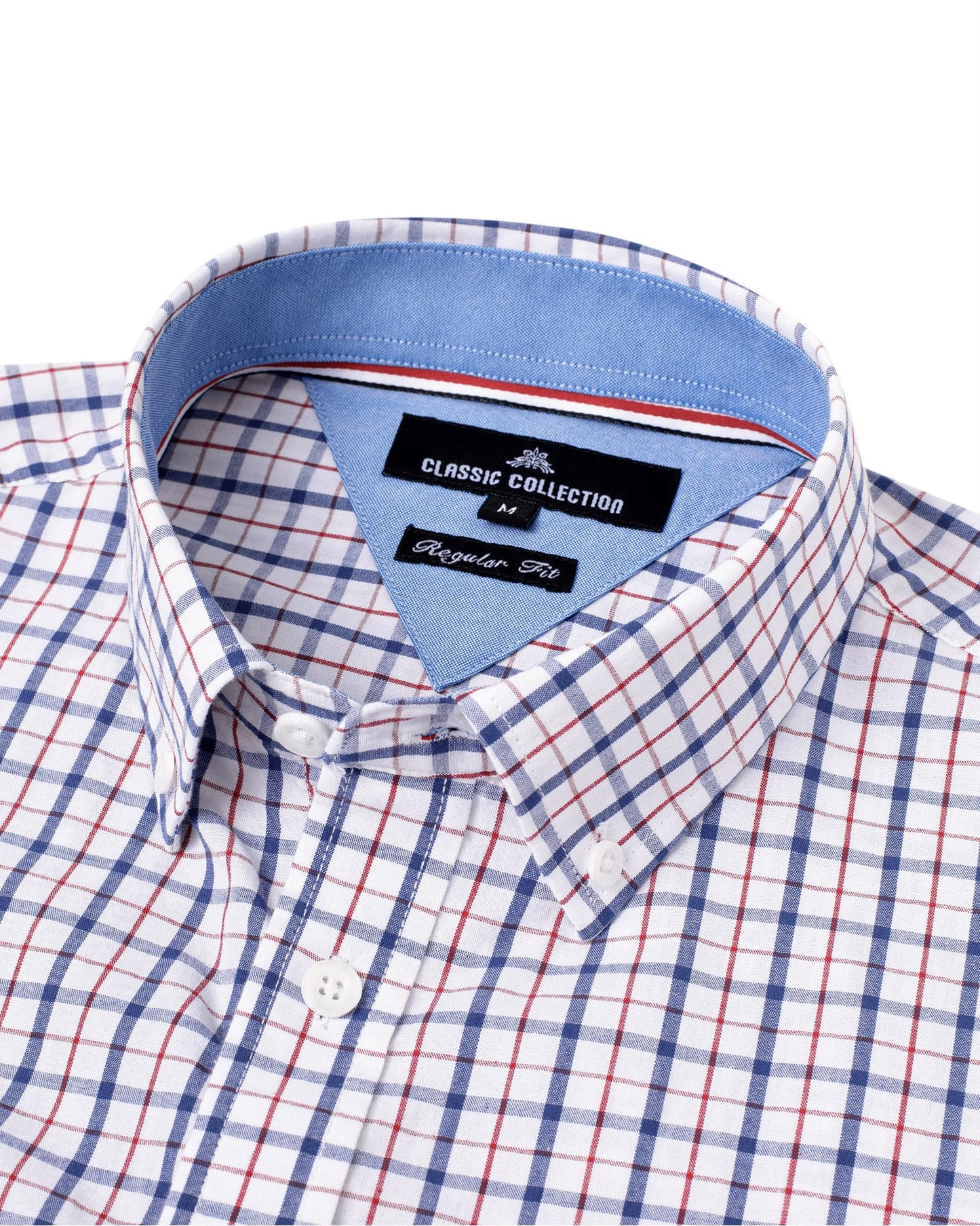 Alimens & Gentle Men's Plaid Button Down Shirts Cotton Long Sleeve Dress Shirts Regular Fit Gingham Shirts