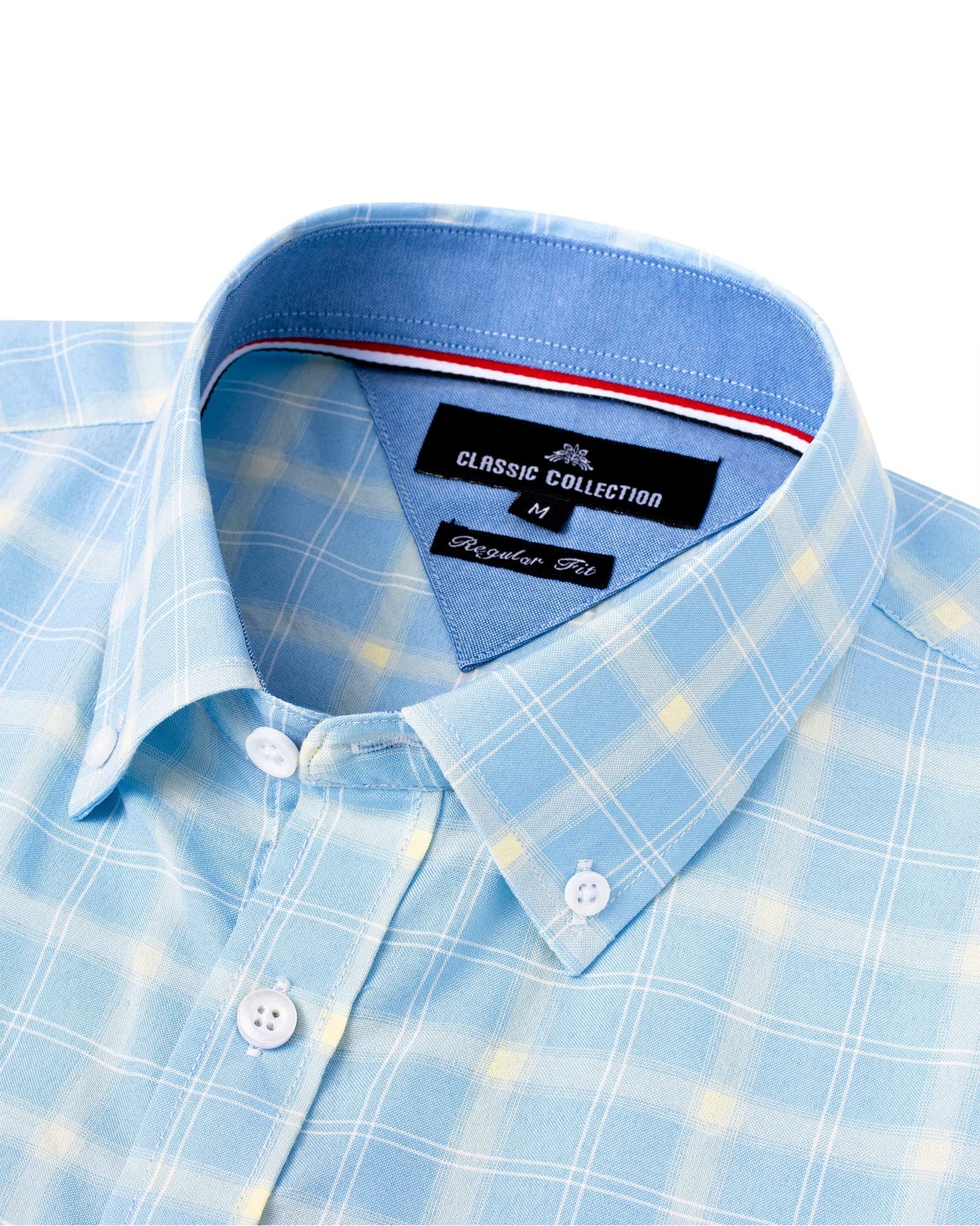 Alimens & Gentle Men's Plaid Button Down Shirts Cotton Long Sleeve Dress Shirts Regular Fit Gingham Shirts