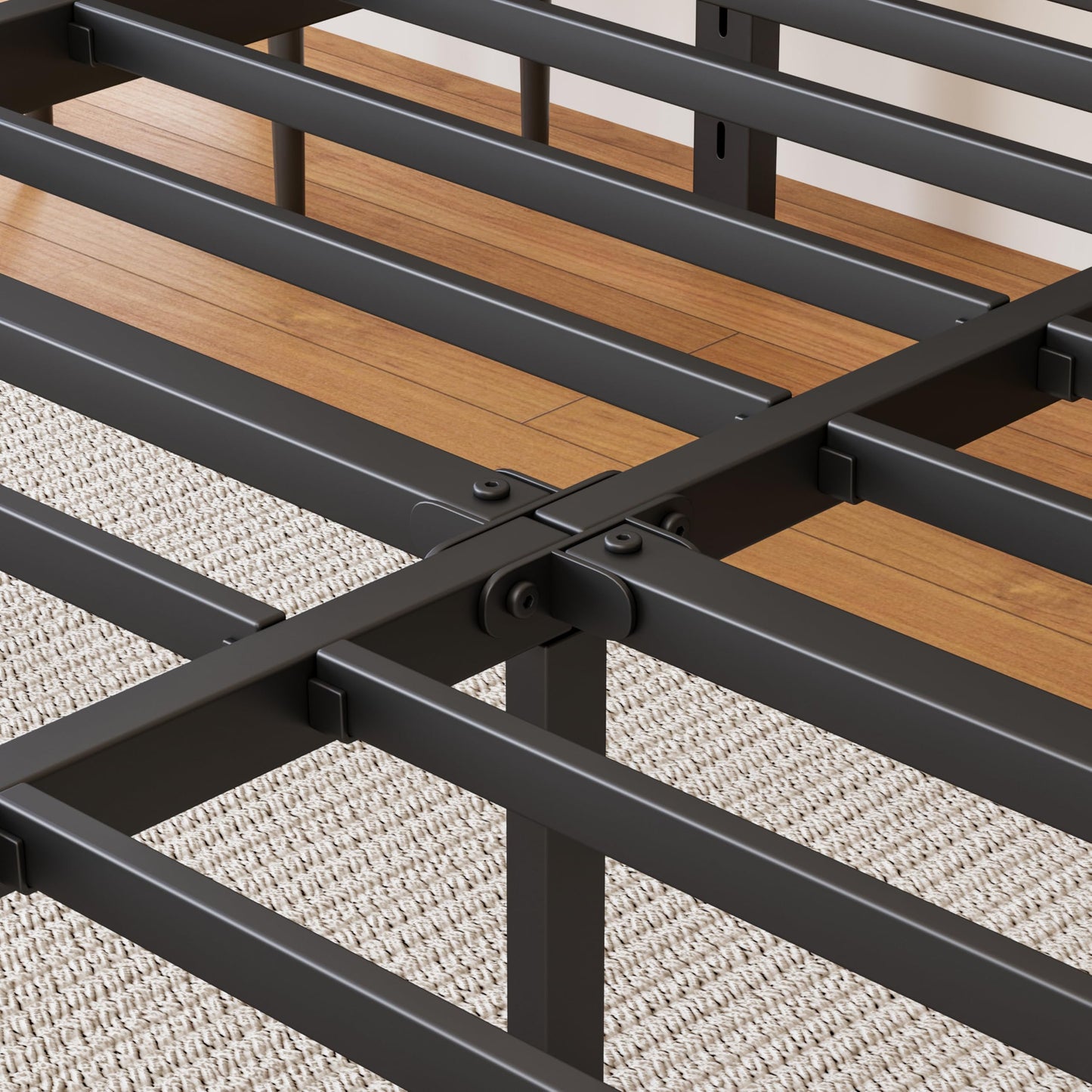 ZIYOO 14Inch California King Bed Frame with Headboard/Footboard, Sturdy Metal Platform Design, Large Storage Space, No Box Spring Needed, Quiet Noise Free, Easy Assembly