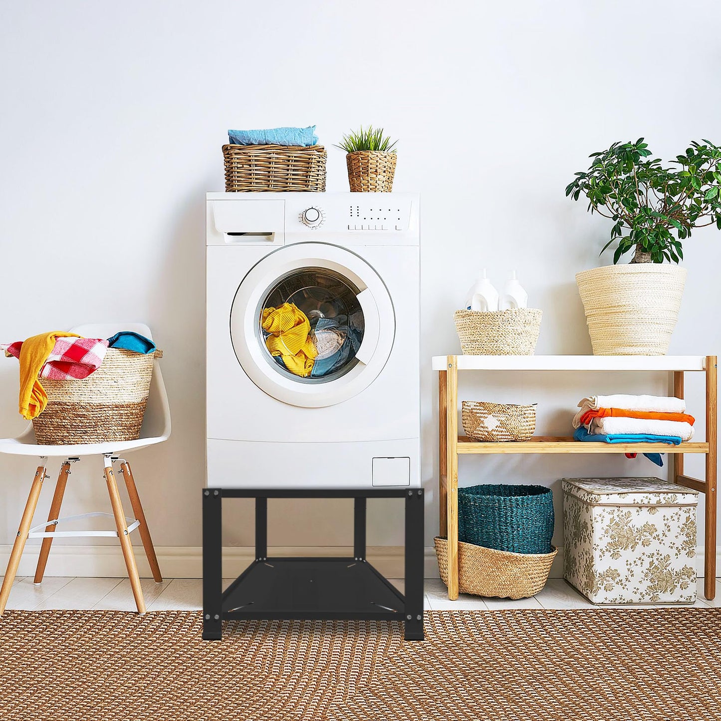 Royxen Laundry Pedestal,20" Height Washer and Dryer Pedestal, Universal Fit Washing Machine Base Stand Dryer Base Platform Heavy Duty with 28" Wide, (Black)