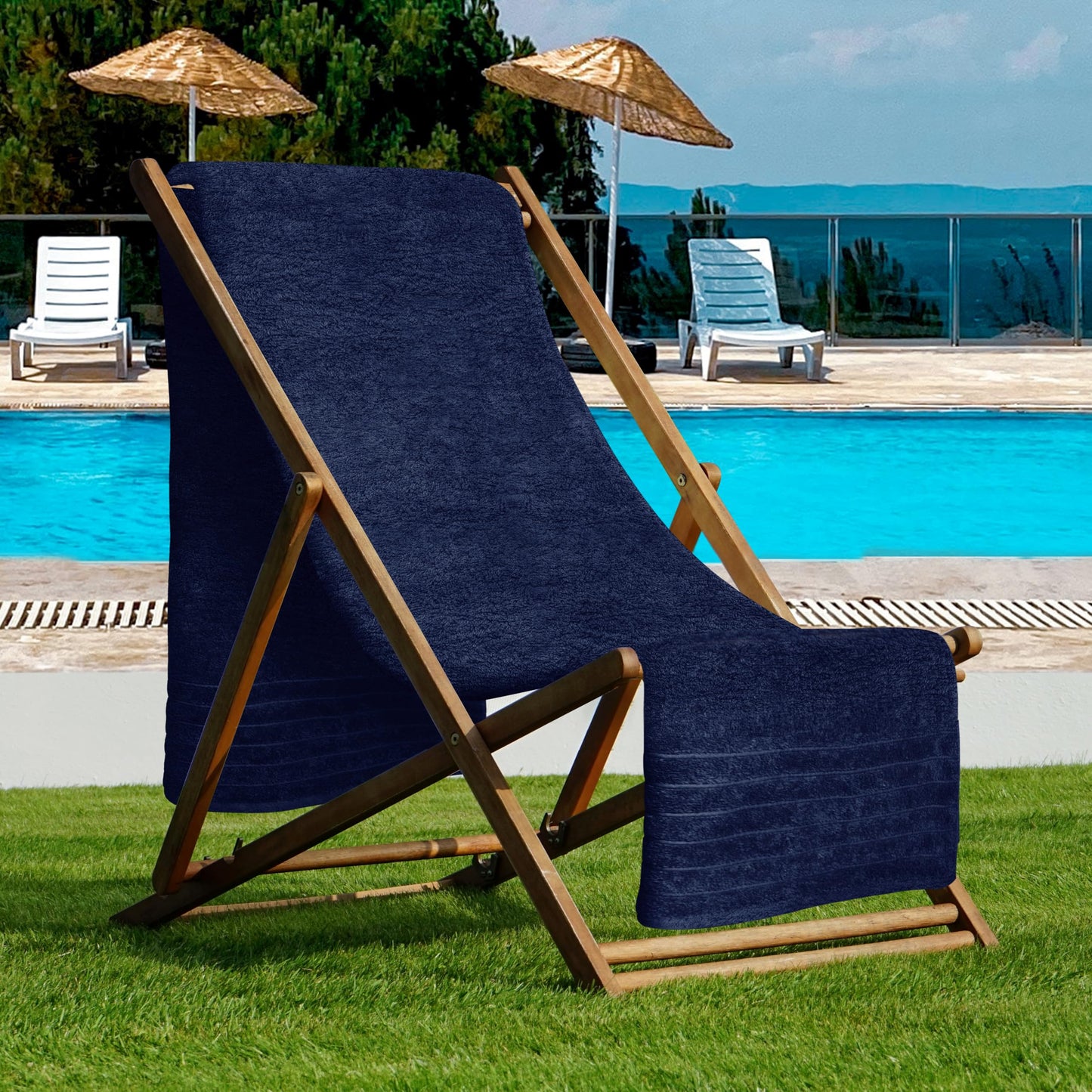 Tens Towels Pack of 1 Jumbo Bath Sheet 40 x 80 Inches, Extra Large & Light Weight, Quicker to Dry, 100% Cotton, Super Soft & Absorbent, Perfect to Wrap Yourself in, Navy