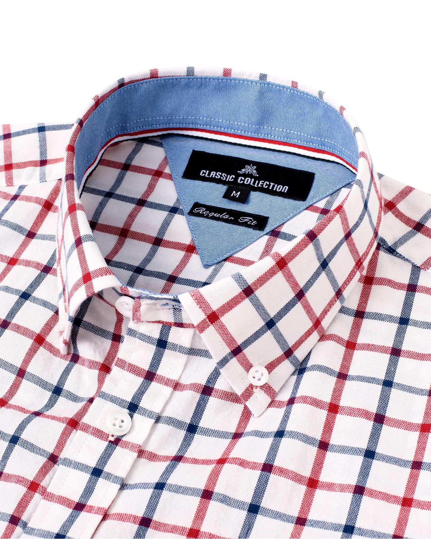 Alimens & Gentle Men's Plaid Button Down Shirts Cotton Long Sleeve Dress Shirts Regular Fit Gingham Shirts