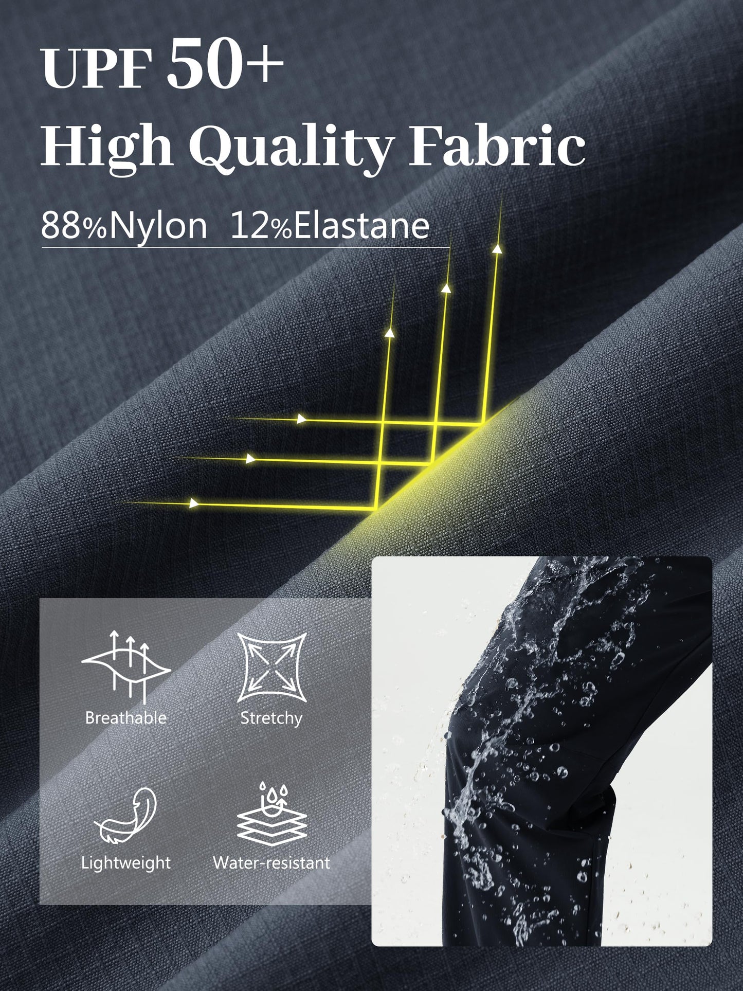 Tallemon Womens Tall Hiking Pants 30/32/34 Inseam Lightweight Joggers Quick Dry 4 Pockets Travel Athletic Cargo UPF50+ 34" Navy Blue Medium